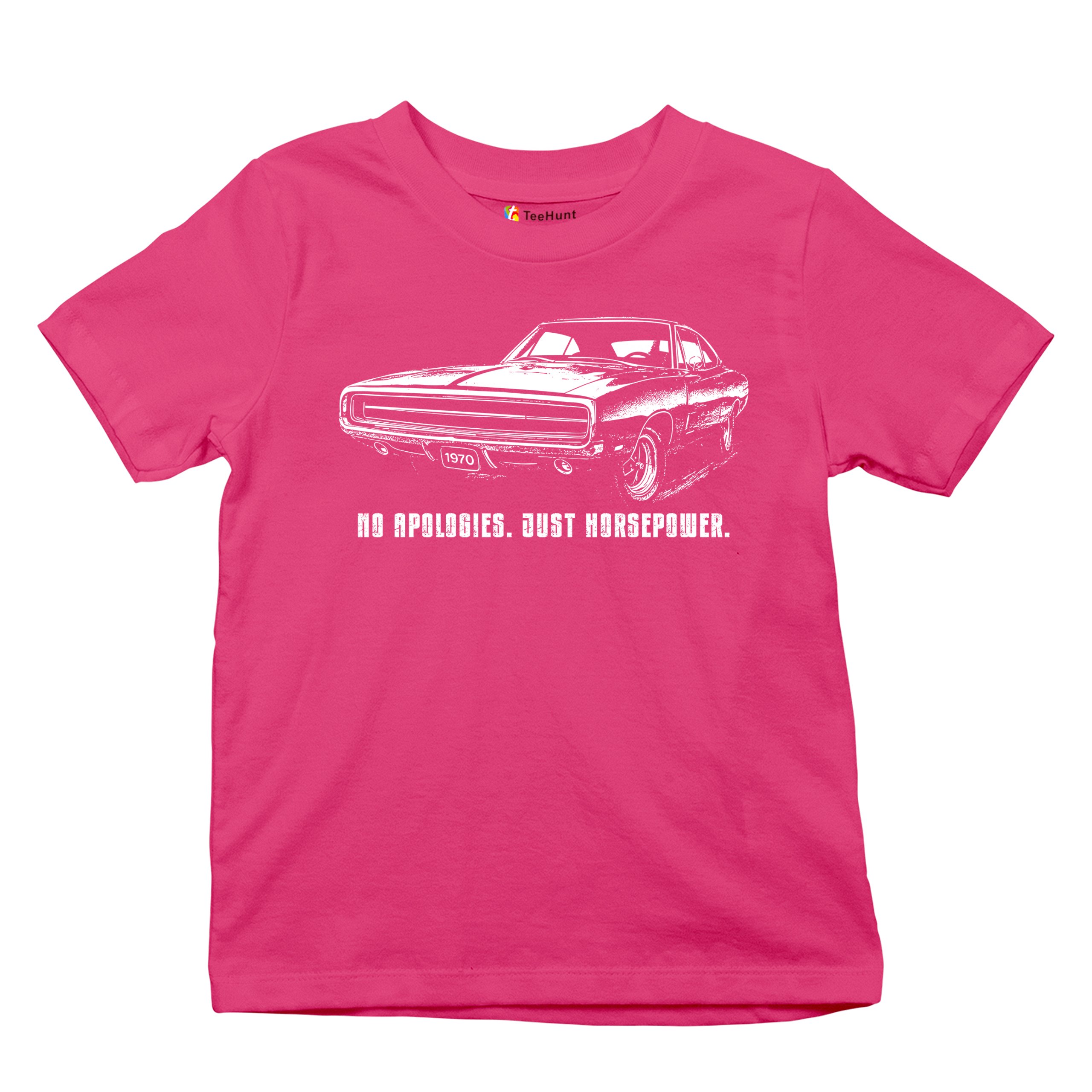 No Apologies Just Horsepower Youth T-shirt Vintage '70 Muscle Car Classic Kids - Picture 34 of 36