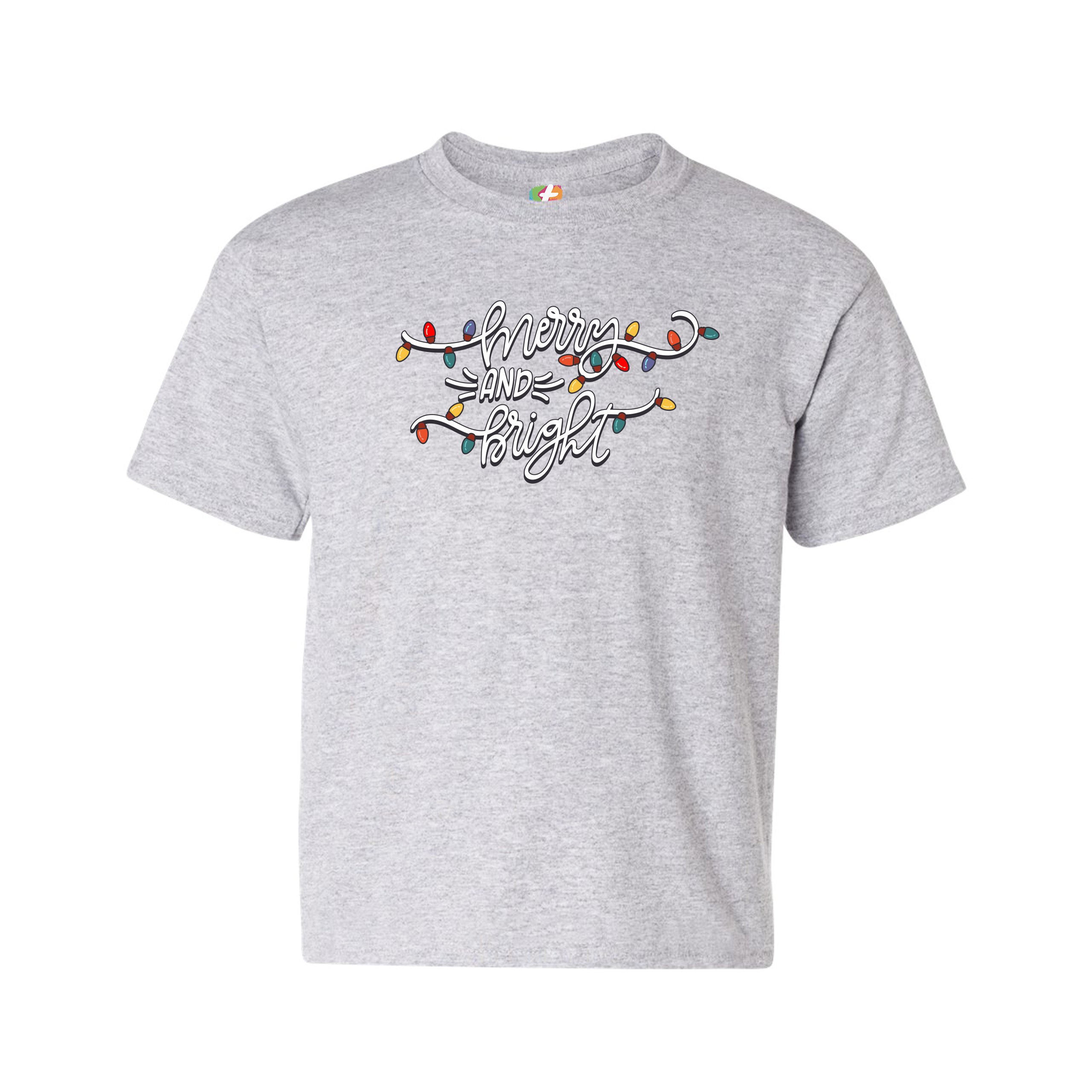 Merry and Bright Youth T-shirt Christmas Eve Holiday Spirit Festive Kids - Picture 11 of 29