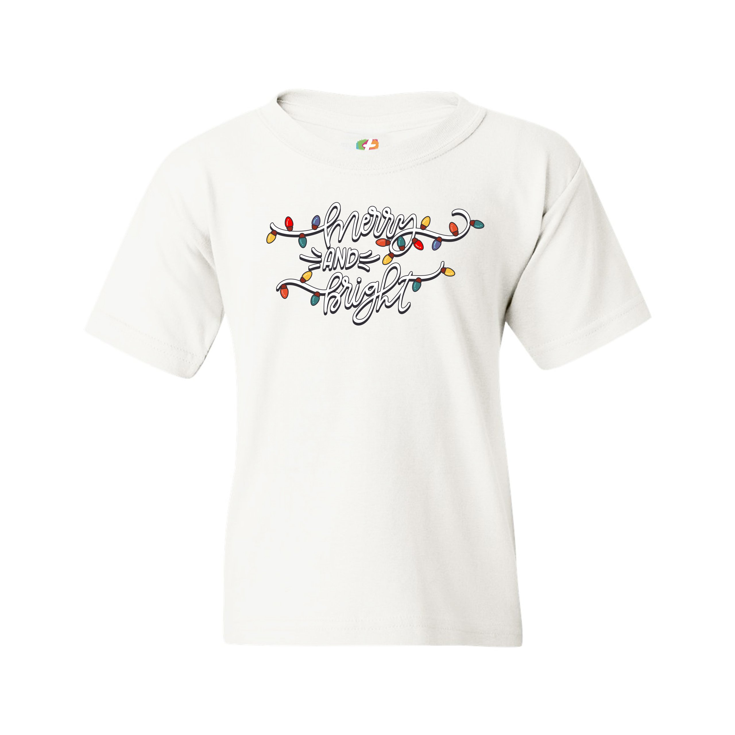 Merry and Bright Youth T-shirt Christmas Eve Holiday Spirit Festive Kids - Picture 15 of 29