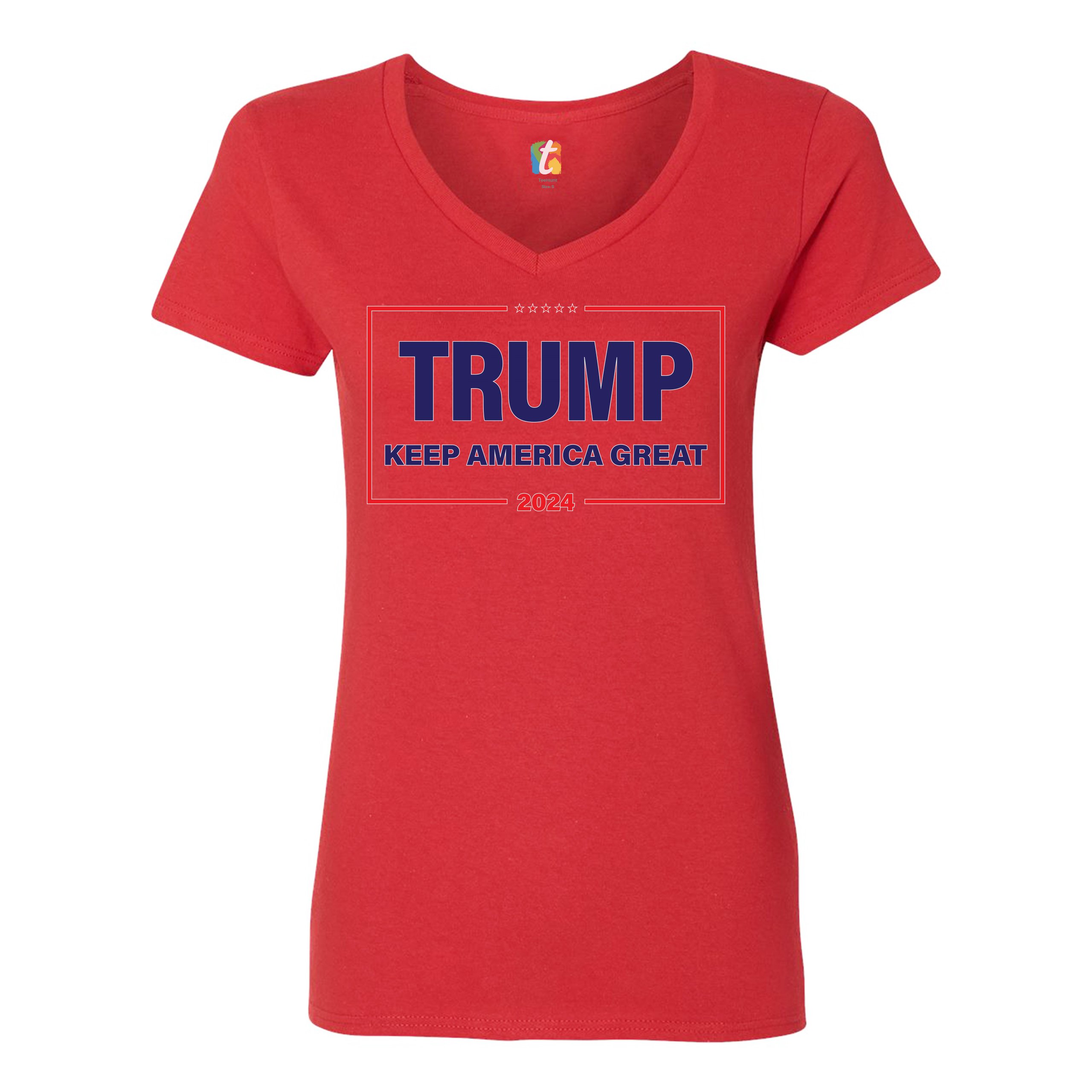 Trump Keep America Great 2024 Women's V-Neck T-shirt Re-elect Donald ...