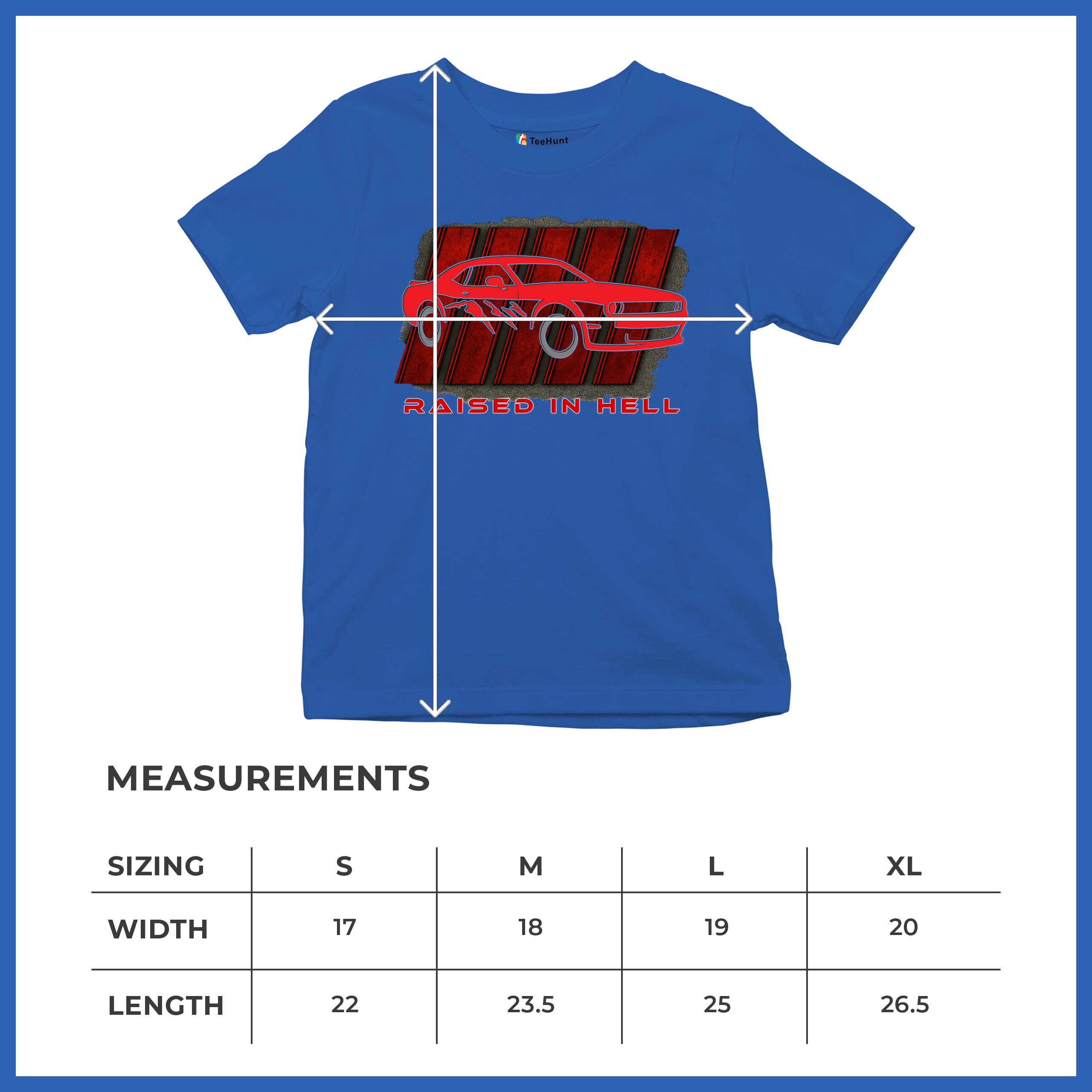 Raised In Hell Muscle Car Youth T-shirt American Performance Power RT V8 Kids - Picture 43 of 50