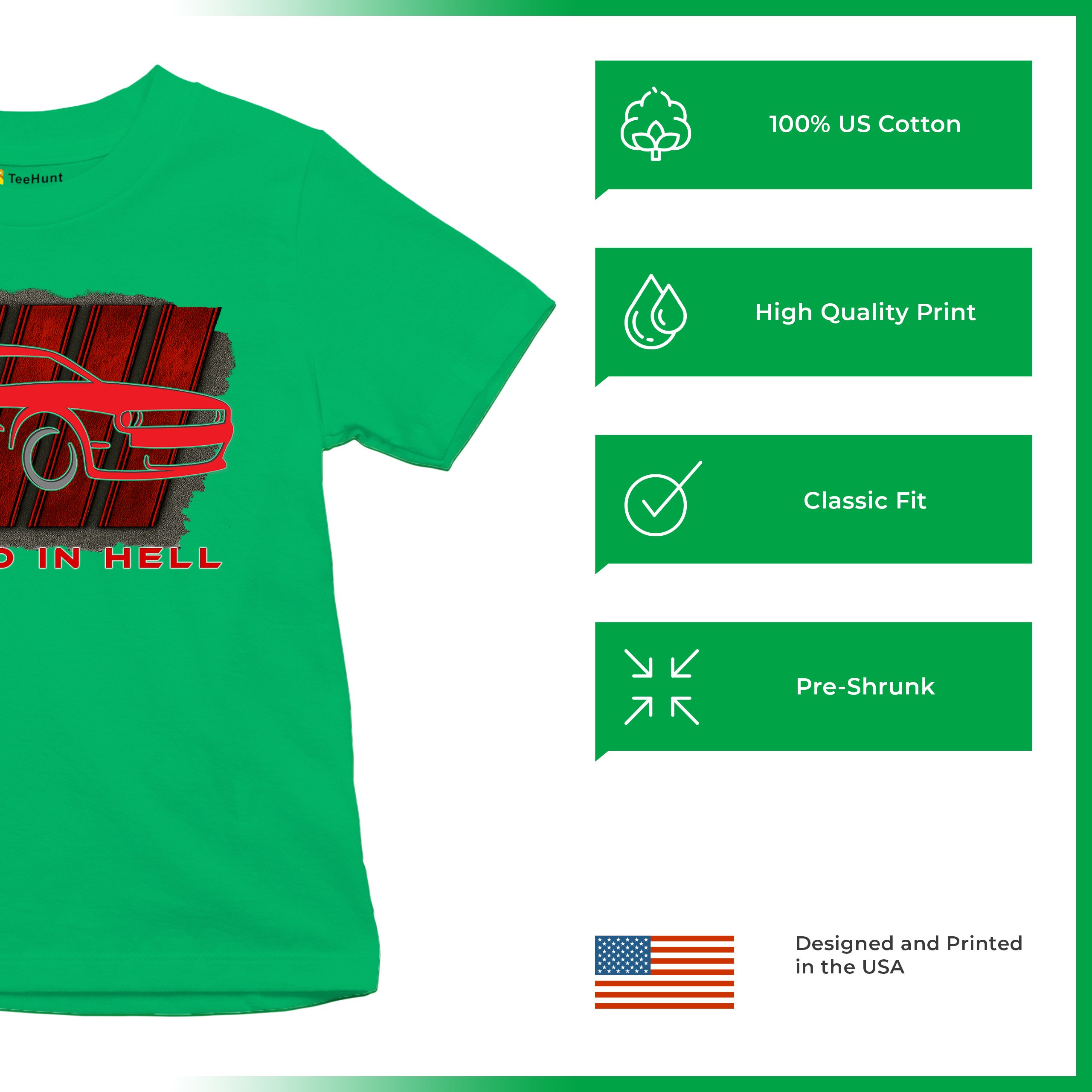 Raised In Hell Muscle Car Youth T-shirt American Performance Power RT V8 Kids - Picture 35 of 50