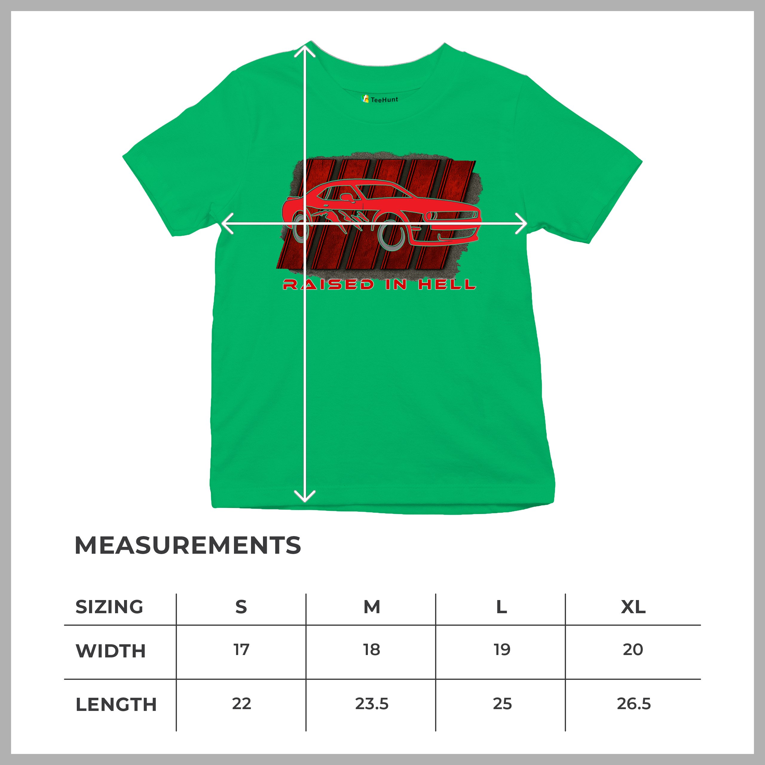 Raised In Hell Muscle Car Youth T-shirt American Performance Power RT V8 Kids - Picture 36 of 50