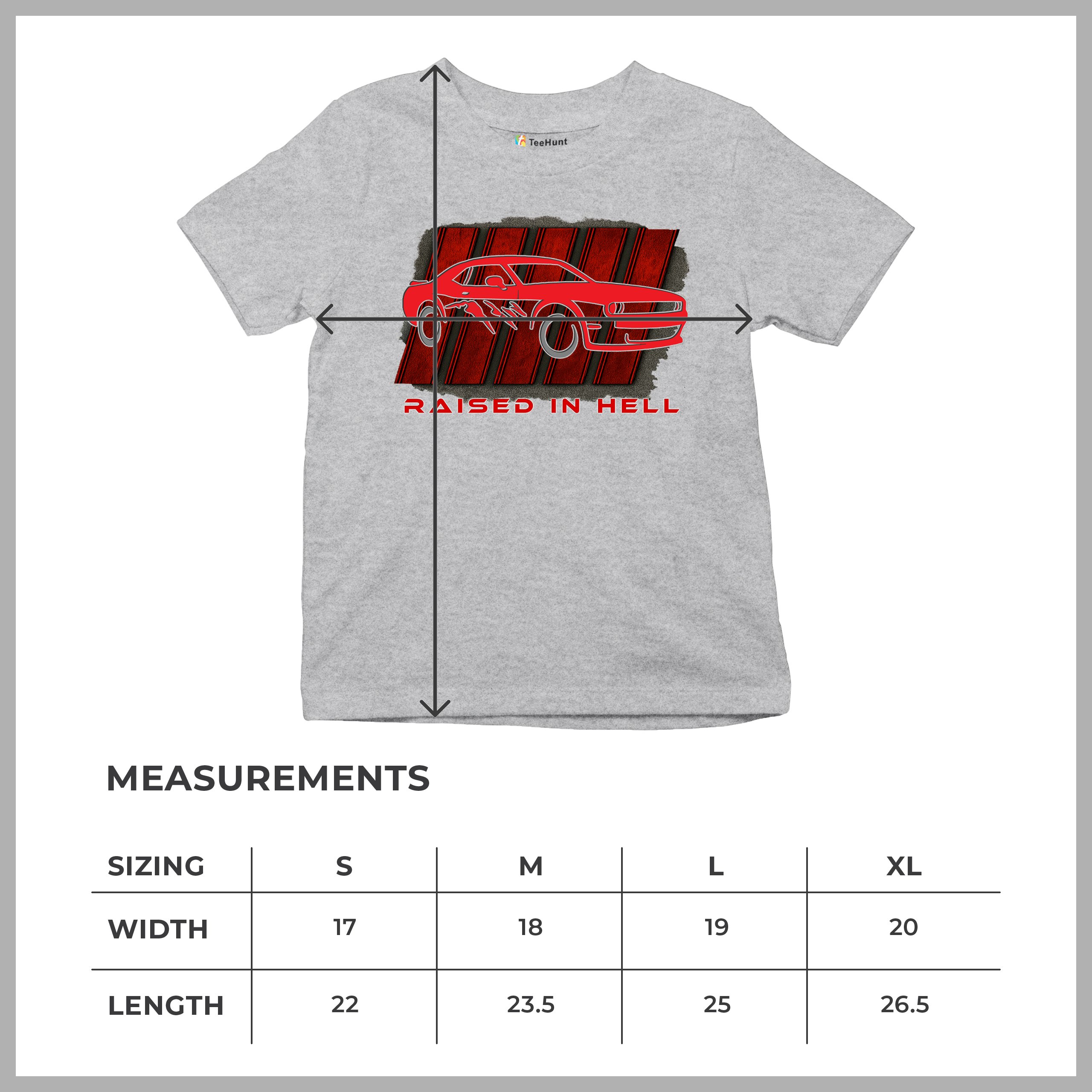 Raised In Hell Muscle Car Youth T-shirt American Performance Power RT V8 Kids - Picture 15 of 50
