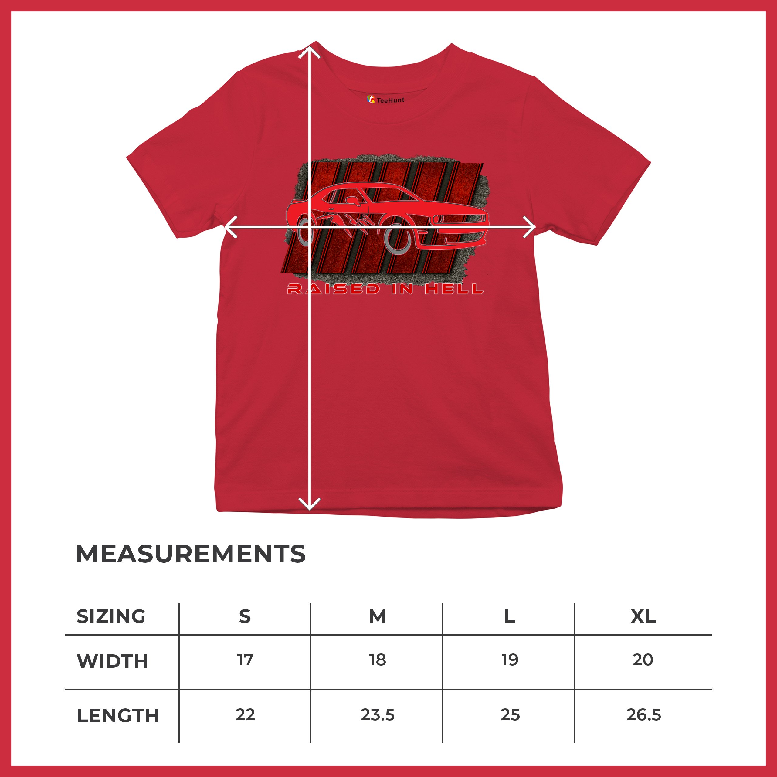 Raised In Hell Muscle Car Youth T-shirt American Performance Power RT V8 Kids - Picture 22 of 50