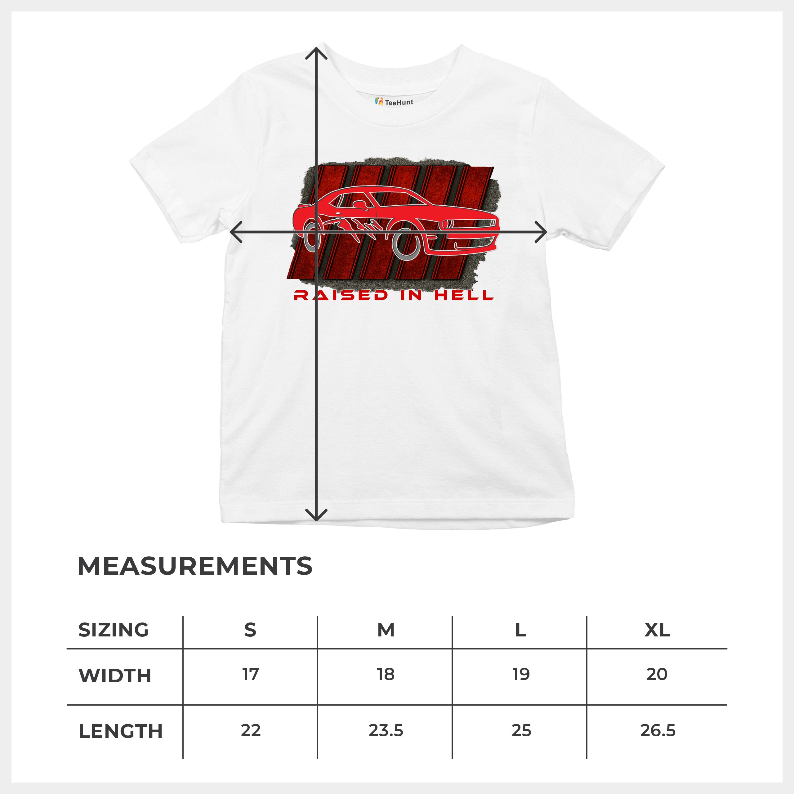 Raised In Hell Muscle Car Youth T-shirt American Performance Power RT V8 Kids - Picture 29 of 50