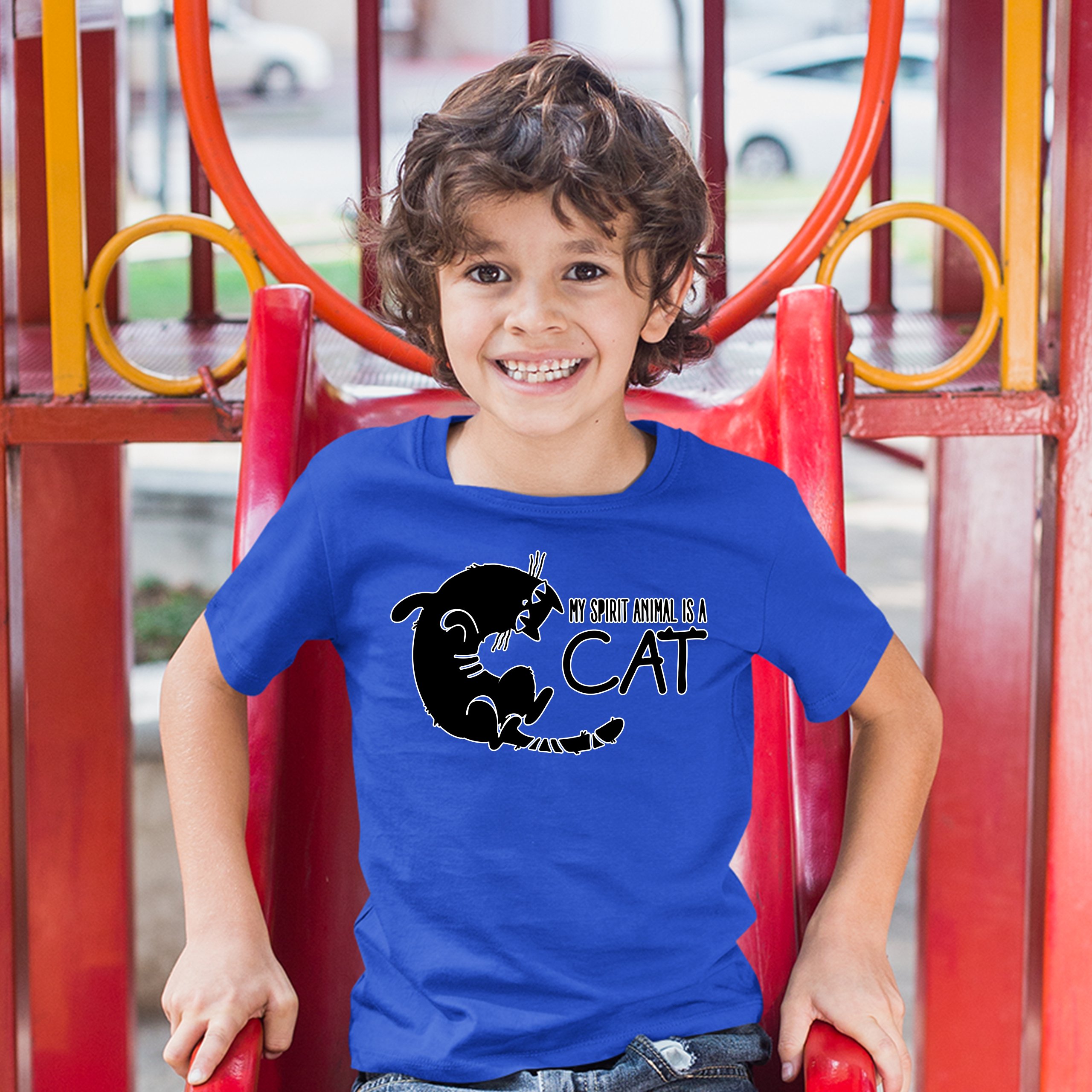 My Spirit Animal Is a Cat Youth T-shirt Cute Kitty Funny Kitten Kids - Picture 25 of 29