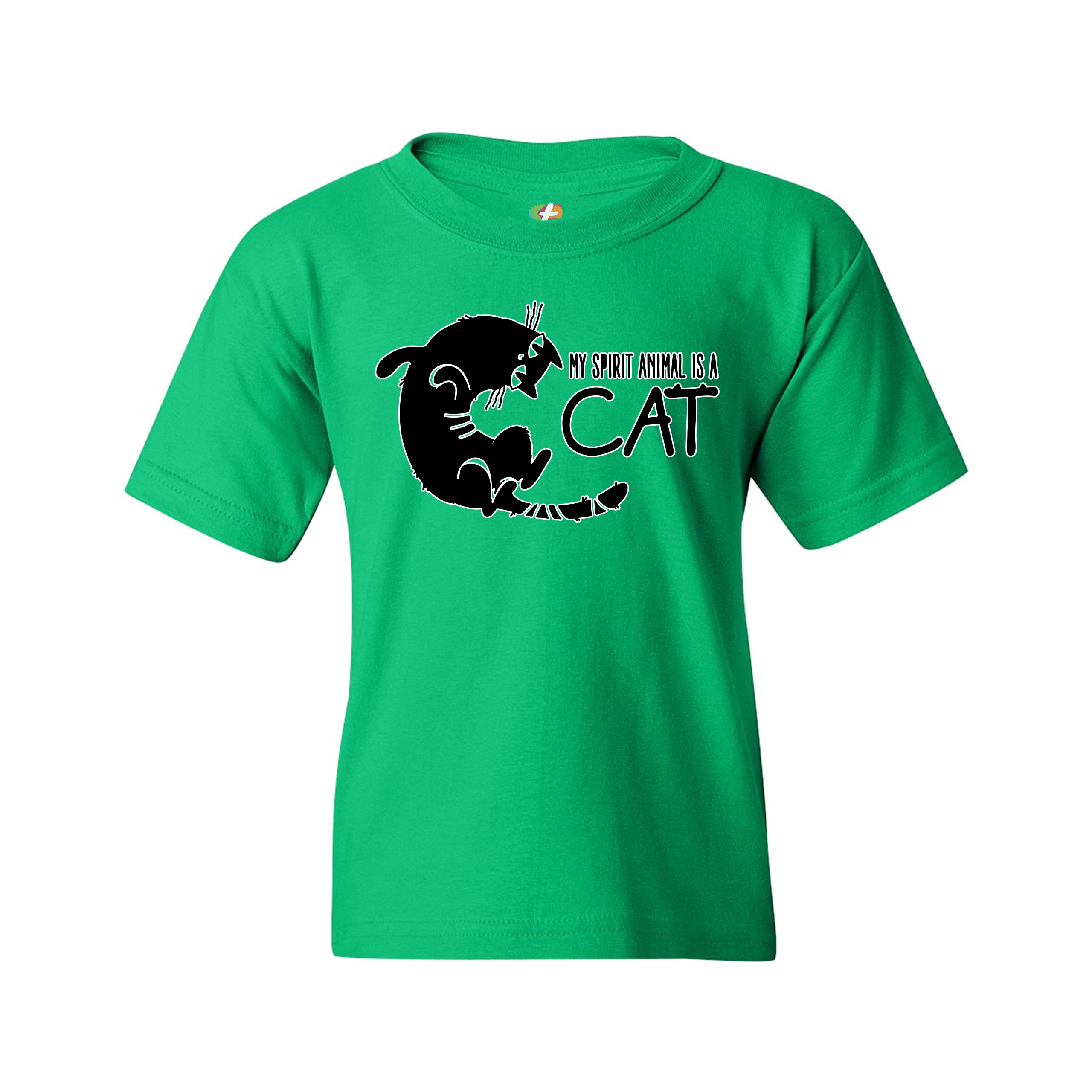 My Spirit Animal Is a Cat Youth T-shirt Cute Kitty Funny Kitten Kids - Picture 19 of 29