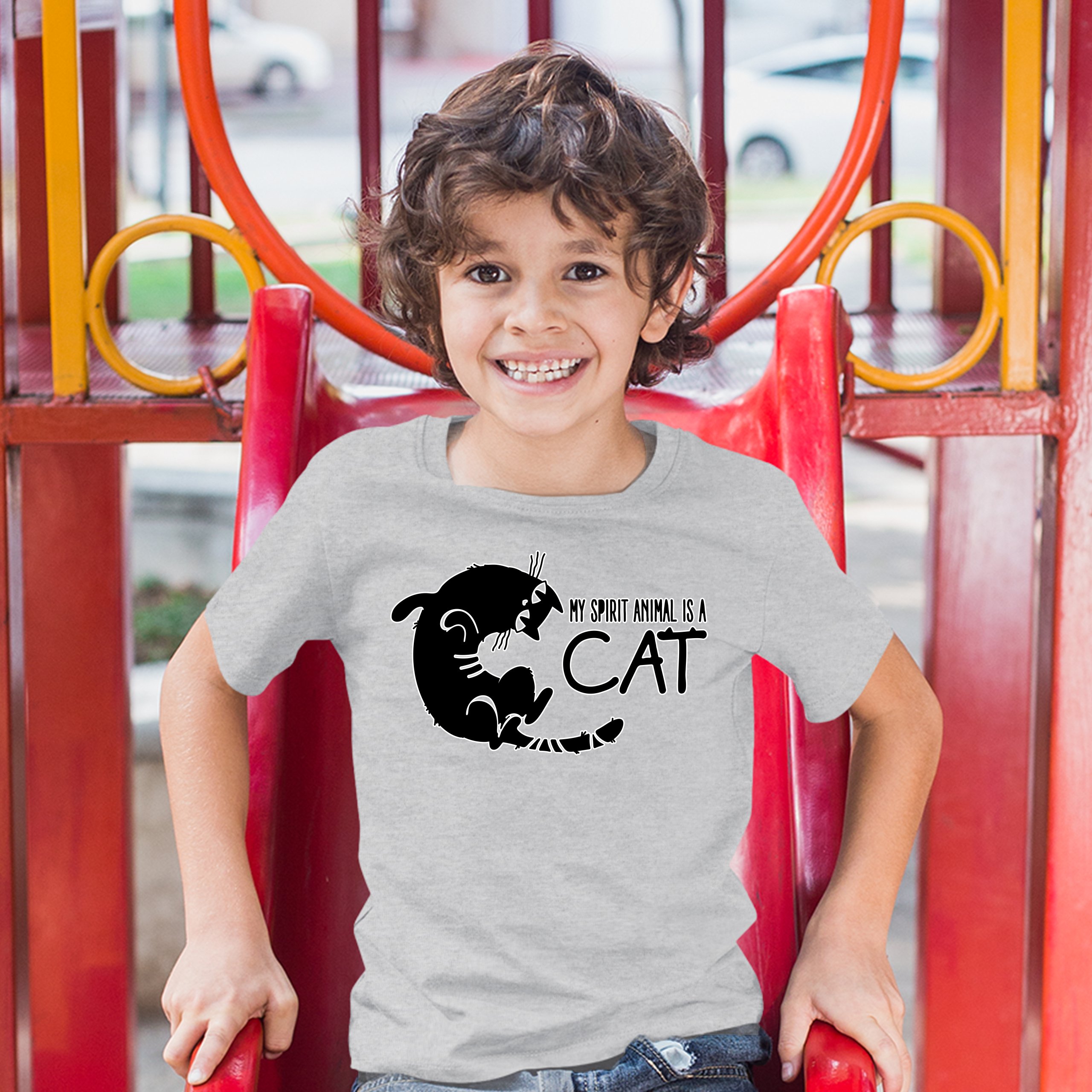My Spirit Animal Is a Cat Youth T-shirt Cute Kitty Funny Kitten Kids - Picture 13 of 29