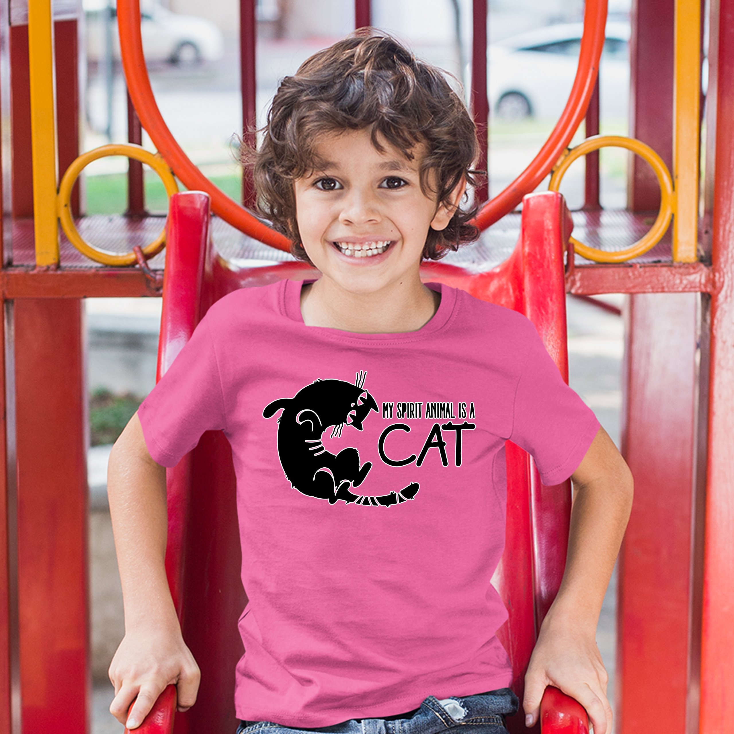 My Spirit Animal Is a Cat Youth T-shirt Cute Kitty Funny Kitten Kids - Picture 29 of 29