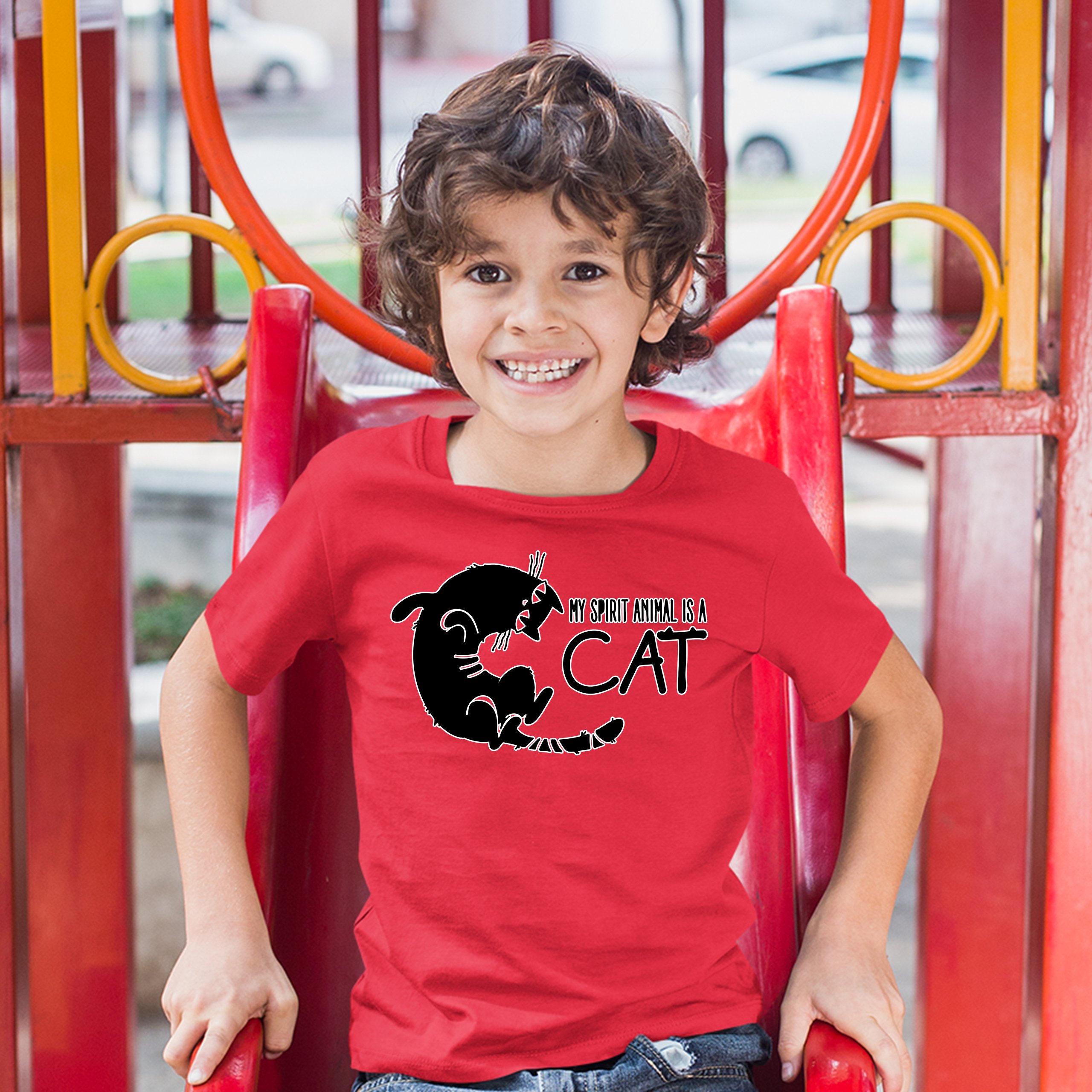 My Spirit Animal Is a Cat Youth T-shirt Cute Kitty Funny Kitten Kids - Picture 17 of 29