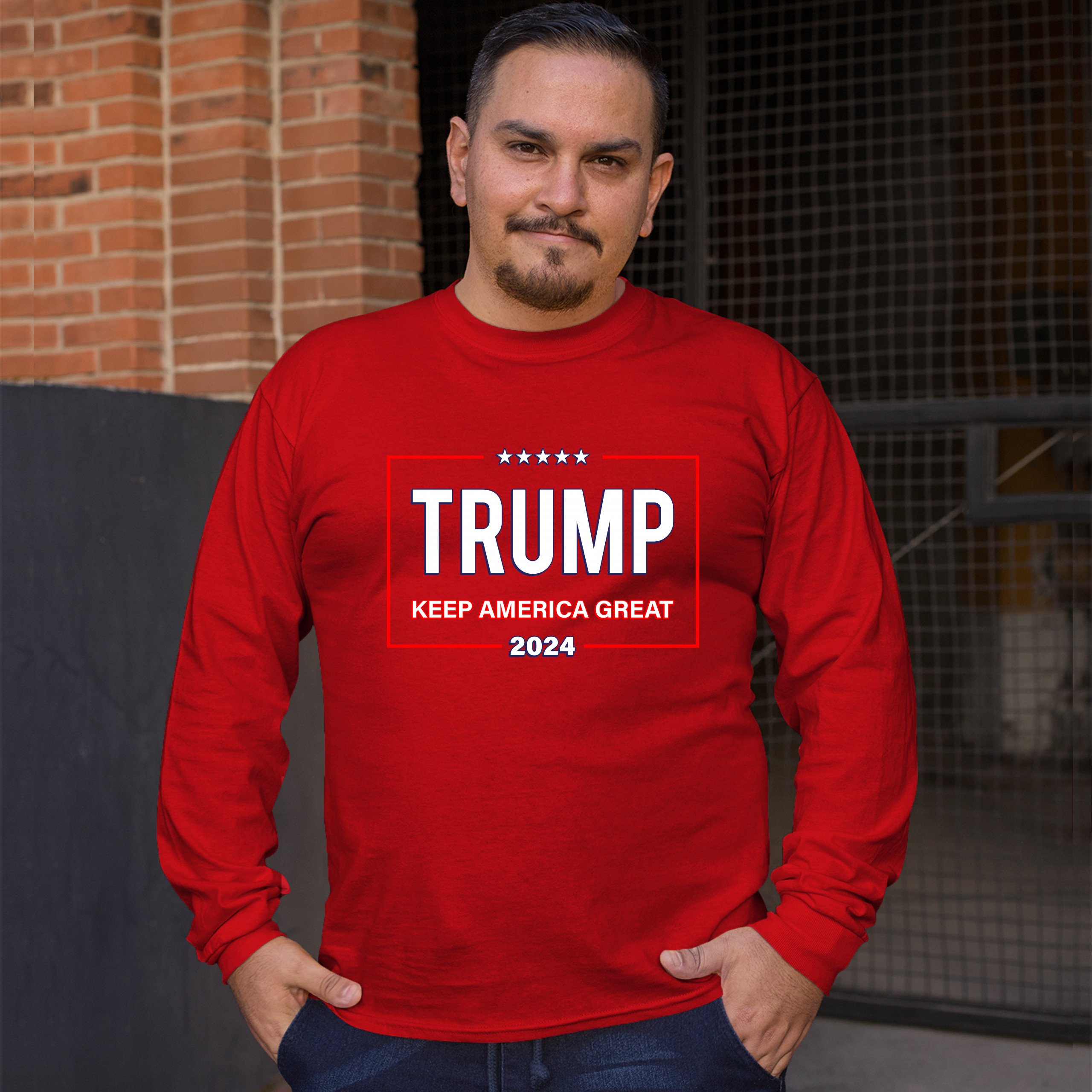 Donald Trump Keep America Great 2024 Long Sleeve Tshirt Vote Red