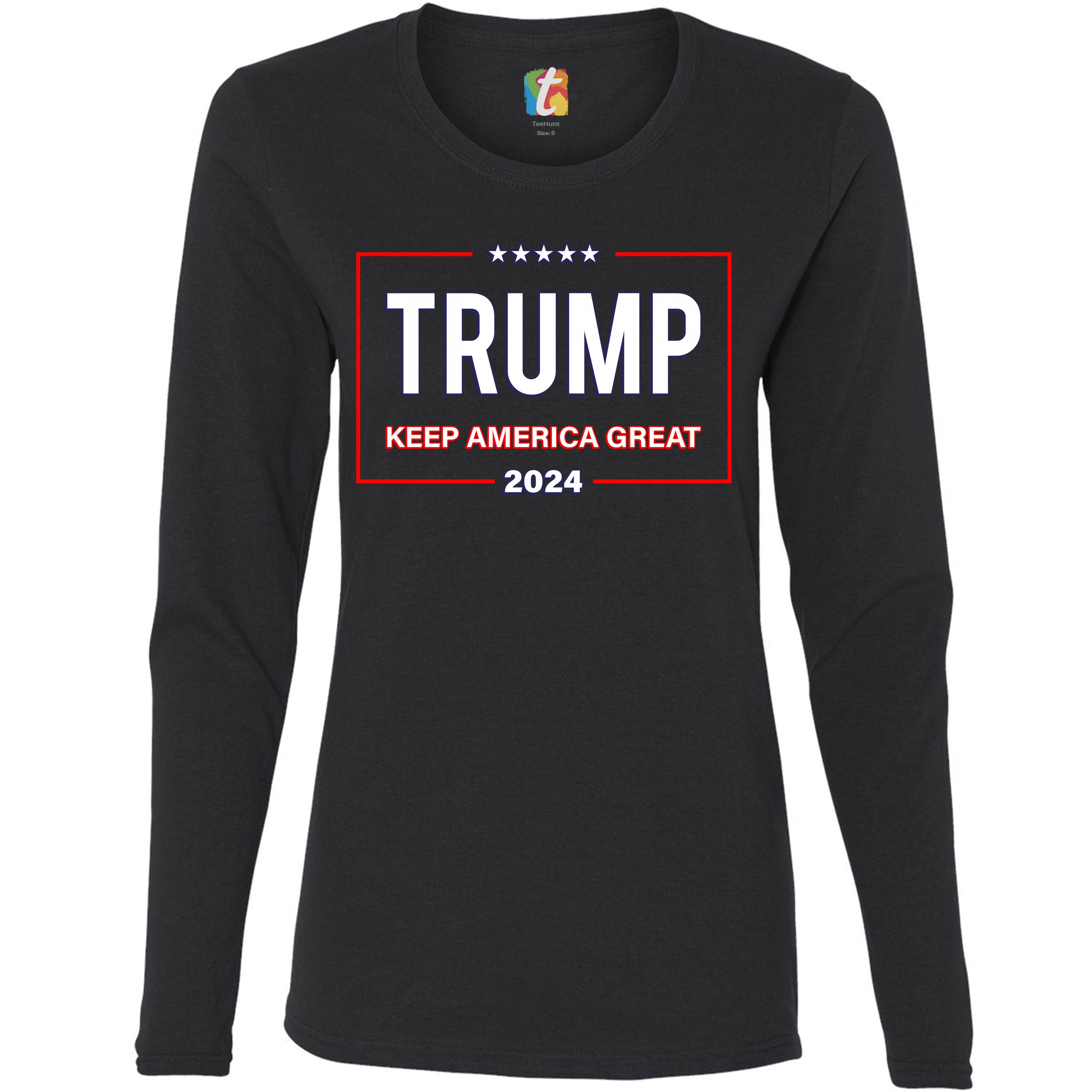 Donald Trump Keep America Great 2024 Women's Long Sleeve Tshirt
