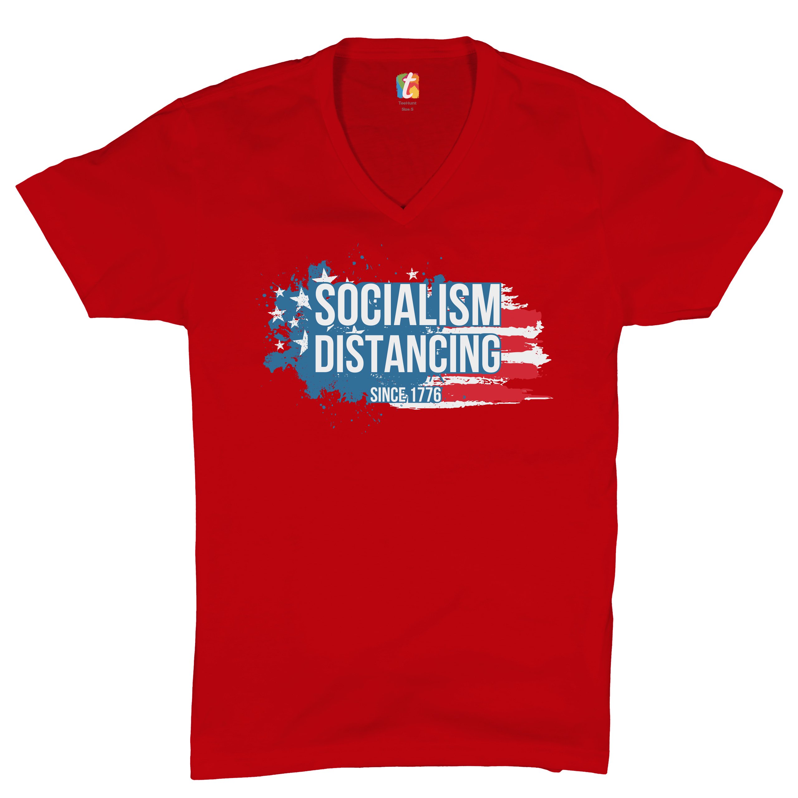 Socialism Distancing Since 1776 Long Sleeve T-shirt American Flag Patriotic 