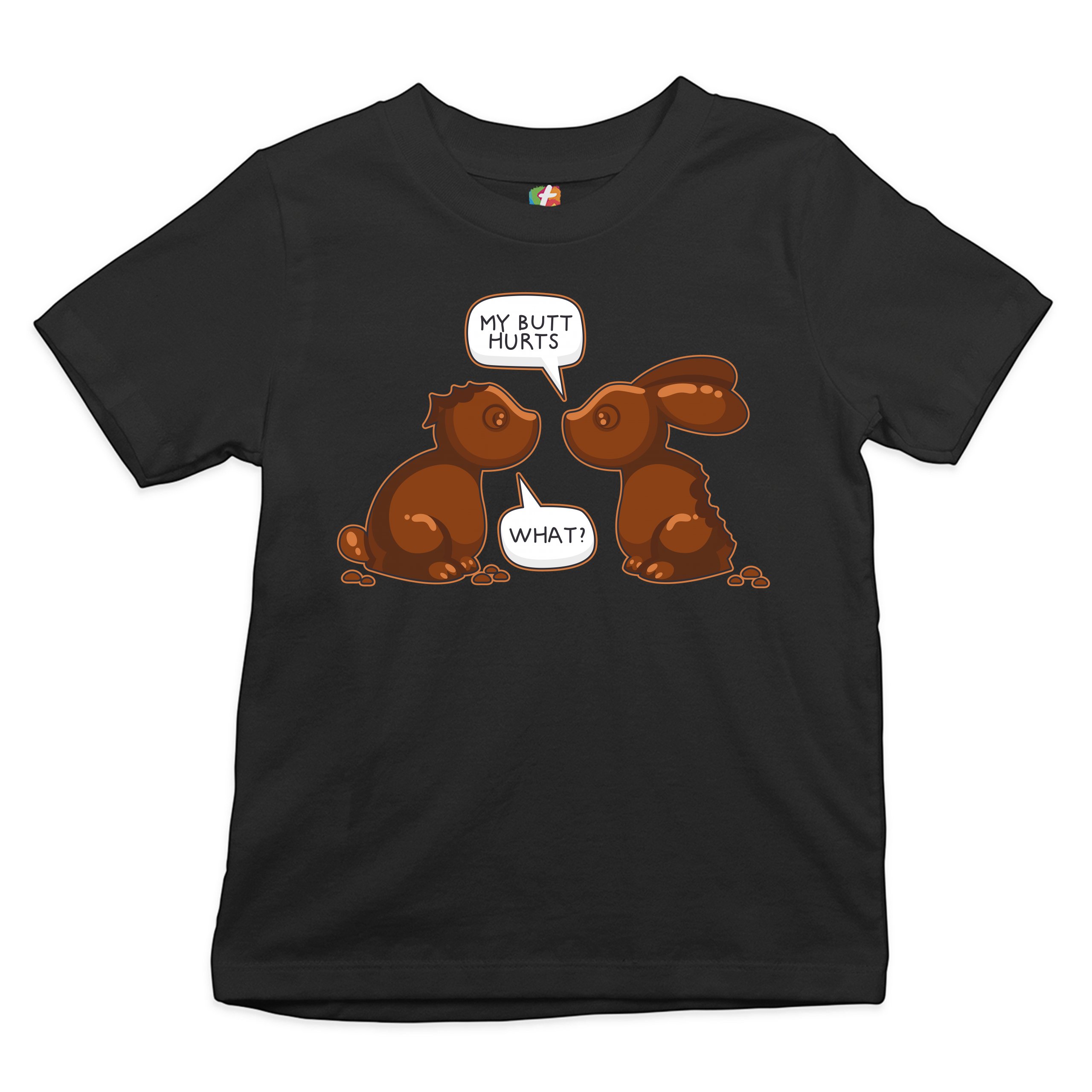 My Butt Hurts - What? Youth T-shirt Chocolate Bunnies Easter Rabbits Kids - Picture 15 of 56