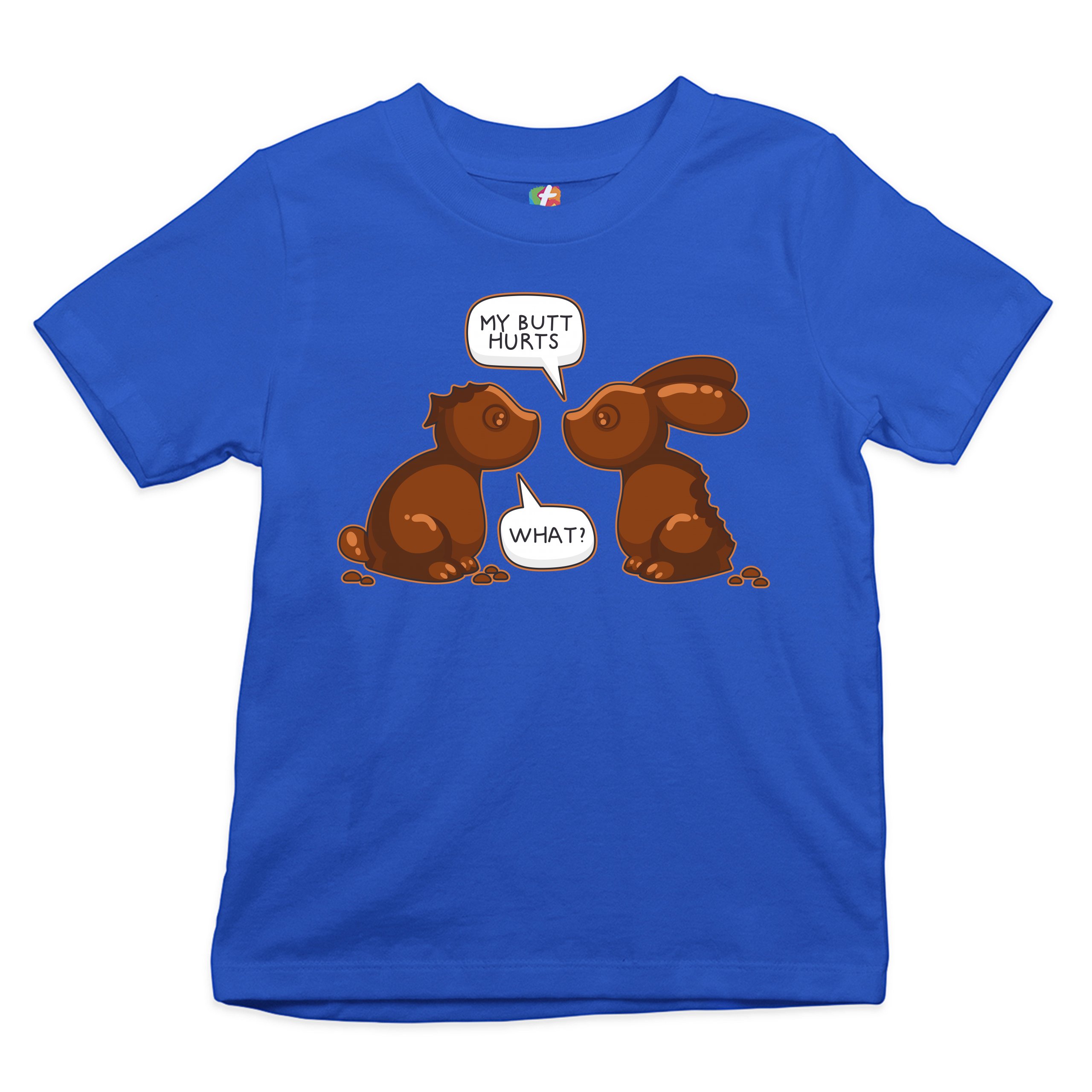 My Butt Hurts - What? Youth T-shirt Chocolate Bunnies Easter Rabbits Kids - Picture 43 of 56