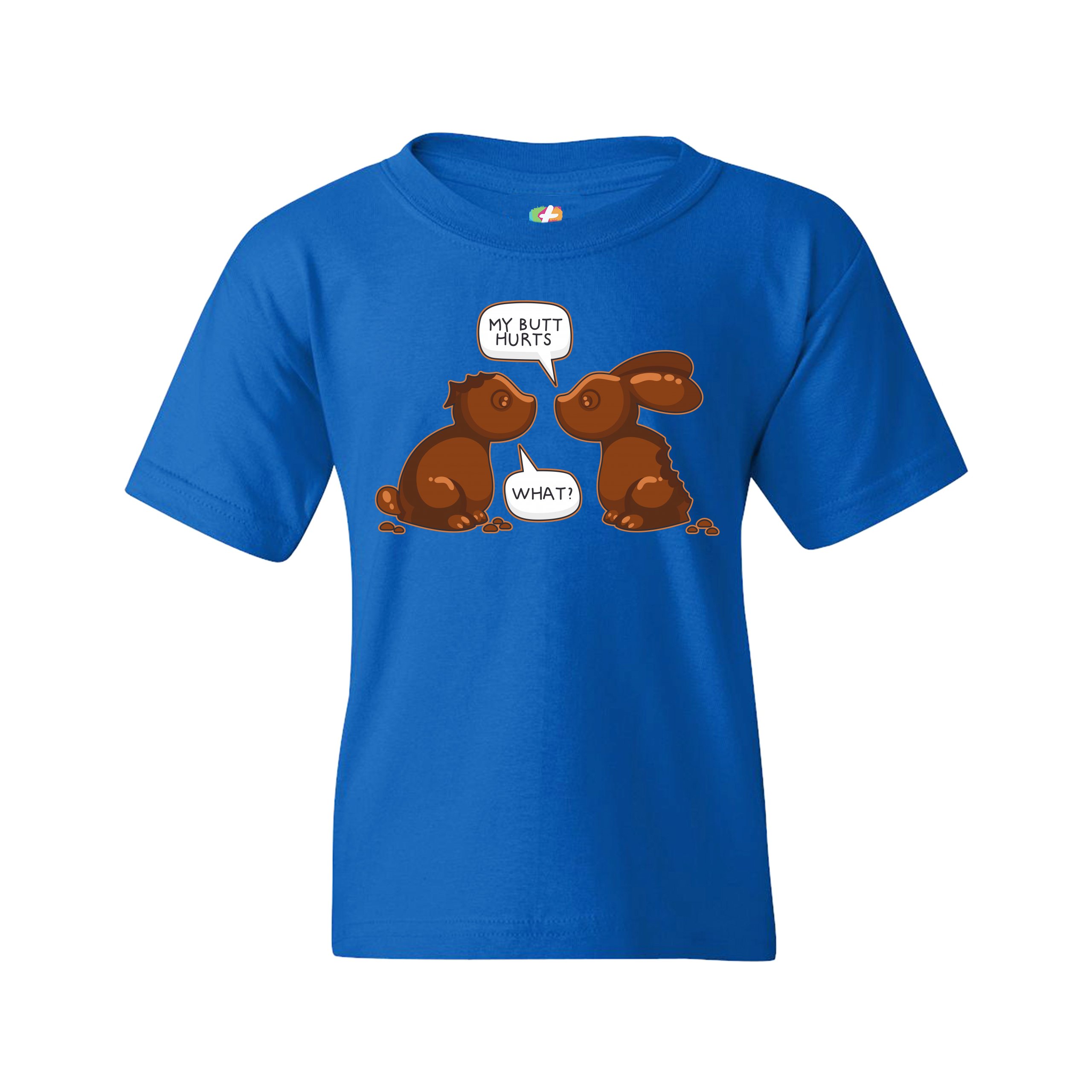 My Butt Hurts - What? Youth T-shirt Chocolate Bunnies Easter Rabbits Kids - Picture 44 of 56
