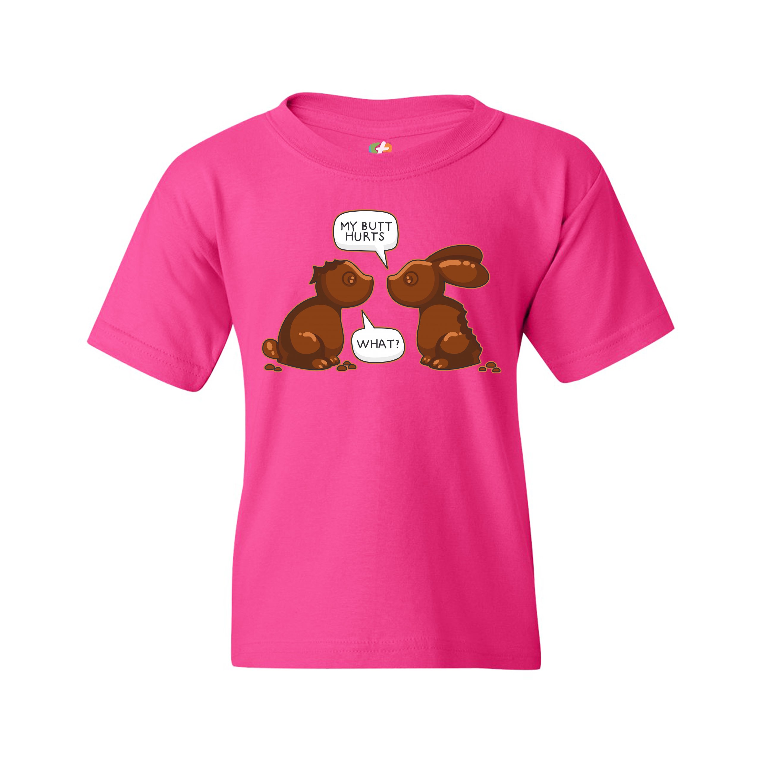 My Butt Hurts - What? Youth T-shirt Chocolate Bunnies Easter Rabbits Kids - Picture 51 of 56