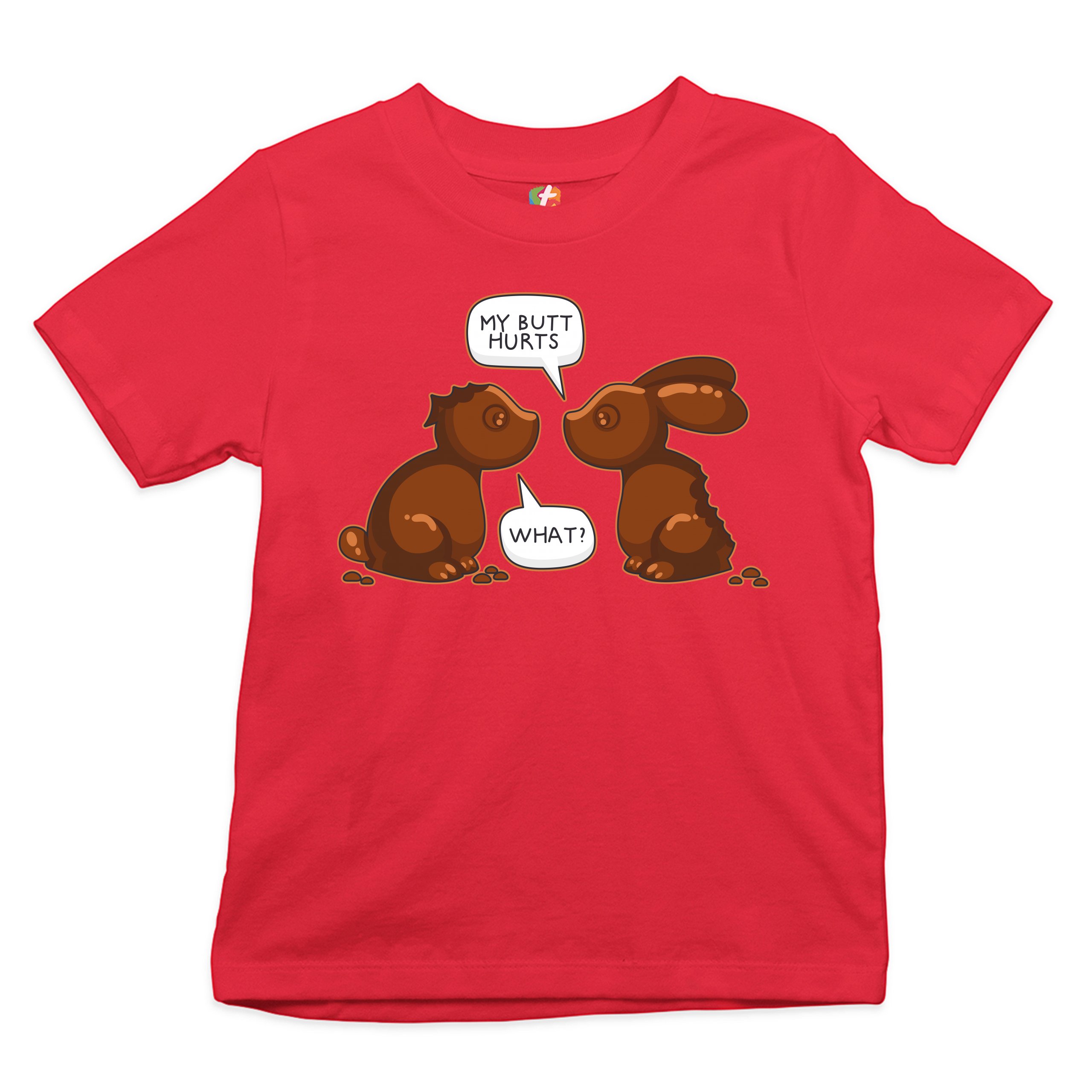 My Butt Hurts - What? Youth T-shirt Chocolate Bunnies Easter Rabbits Kids - Picture 29 of 56