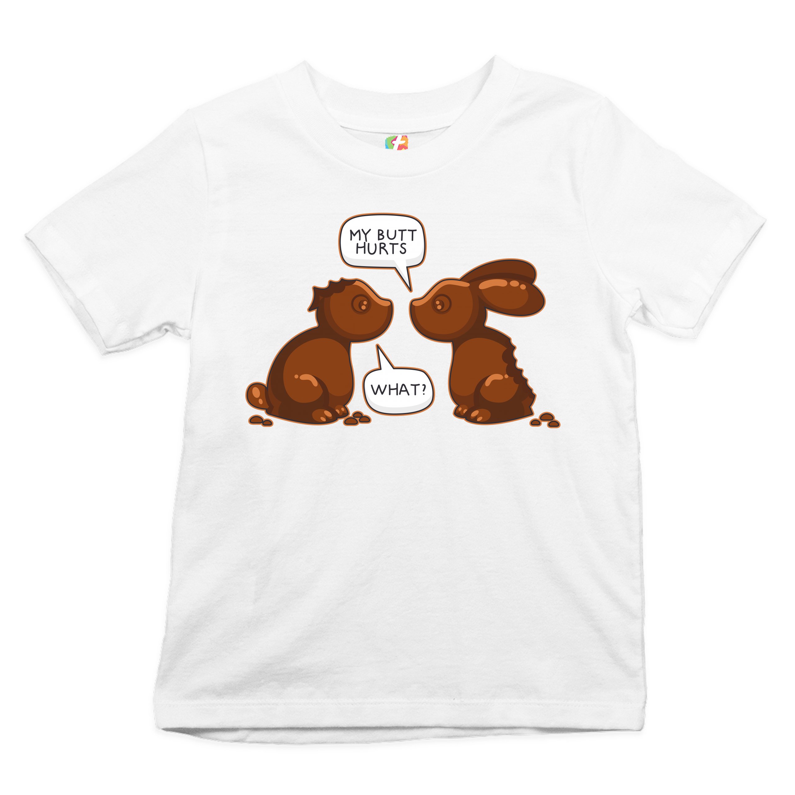 My Butt Hurts - What? Youth T-shirt Chocolate Bunnies Easter Rabbits Kids - Picture 8 of 56