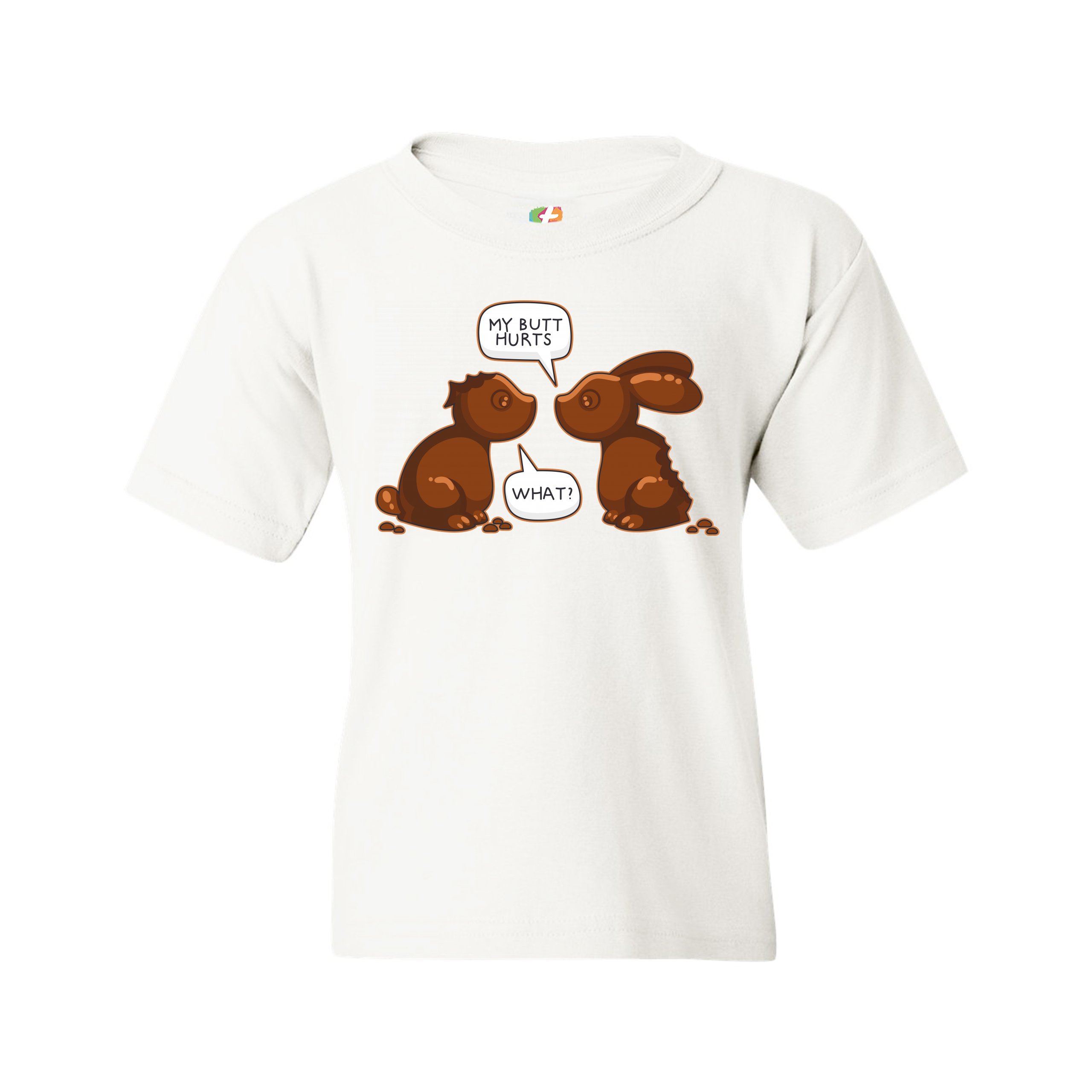 My Butt Hurts - What? Youth T-shirt Chocolate Bunnies Easter Rabbits Kids - Picture 9 of 56