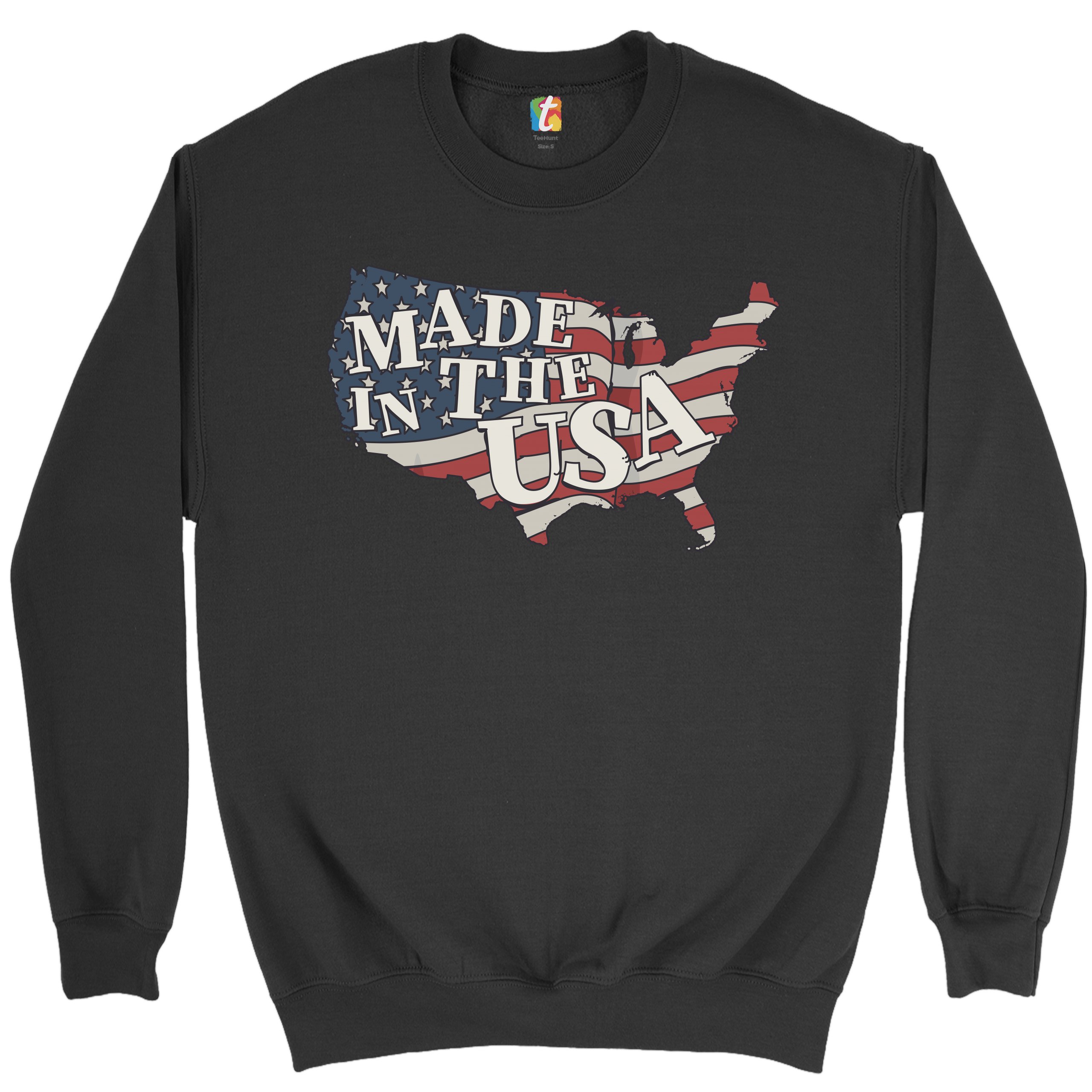Made in the USA Sweatshirt American Flag Independence Day 4th of July Crewneck - Picture 2 of 36