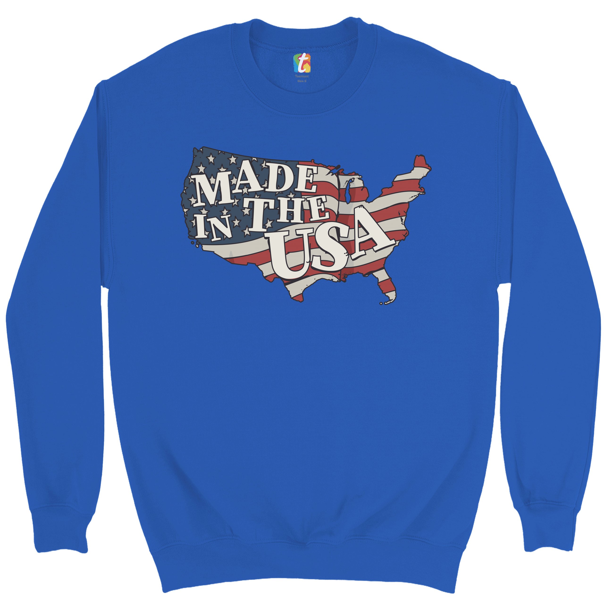 Made in the USA Sweatshirt American Flag Independence Day 4th of July Crewneck - Picture 32 of 36