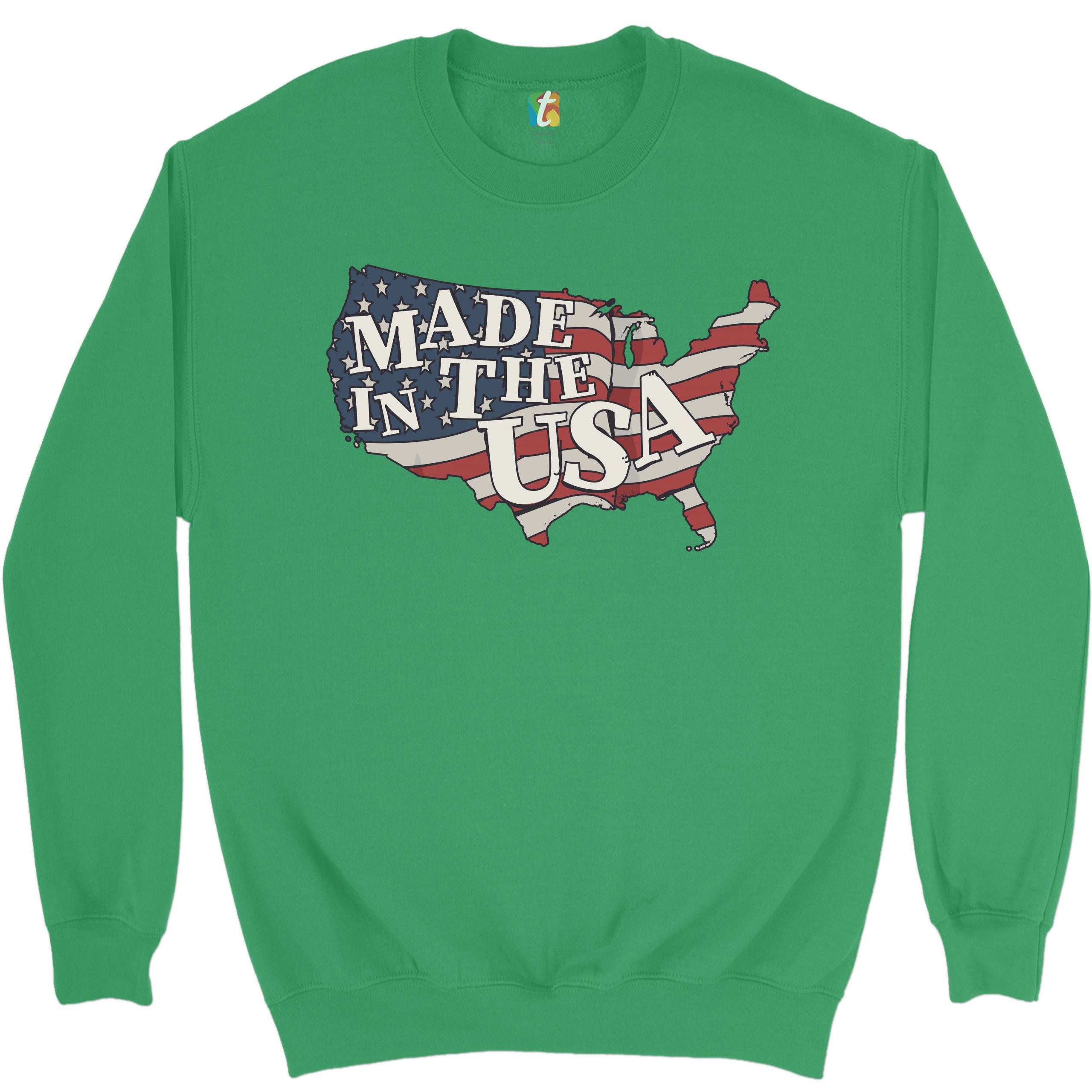 Made in the USA Sweatshirt American Flag Independence Day 4th of July Crewneck - Picture 27 of 36