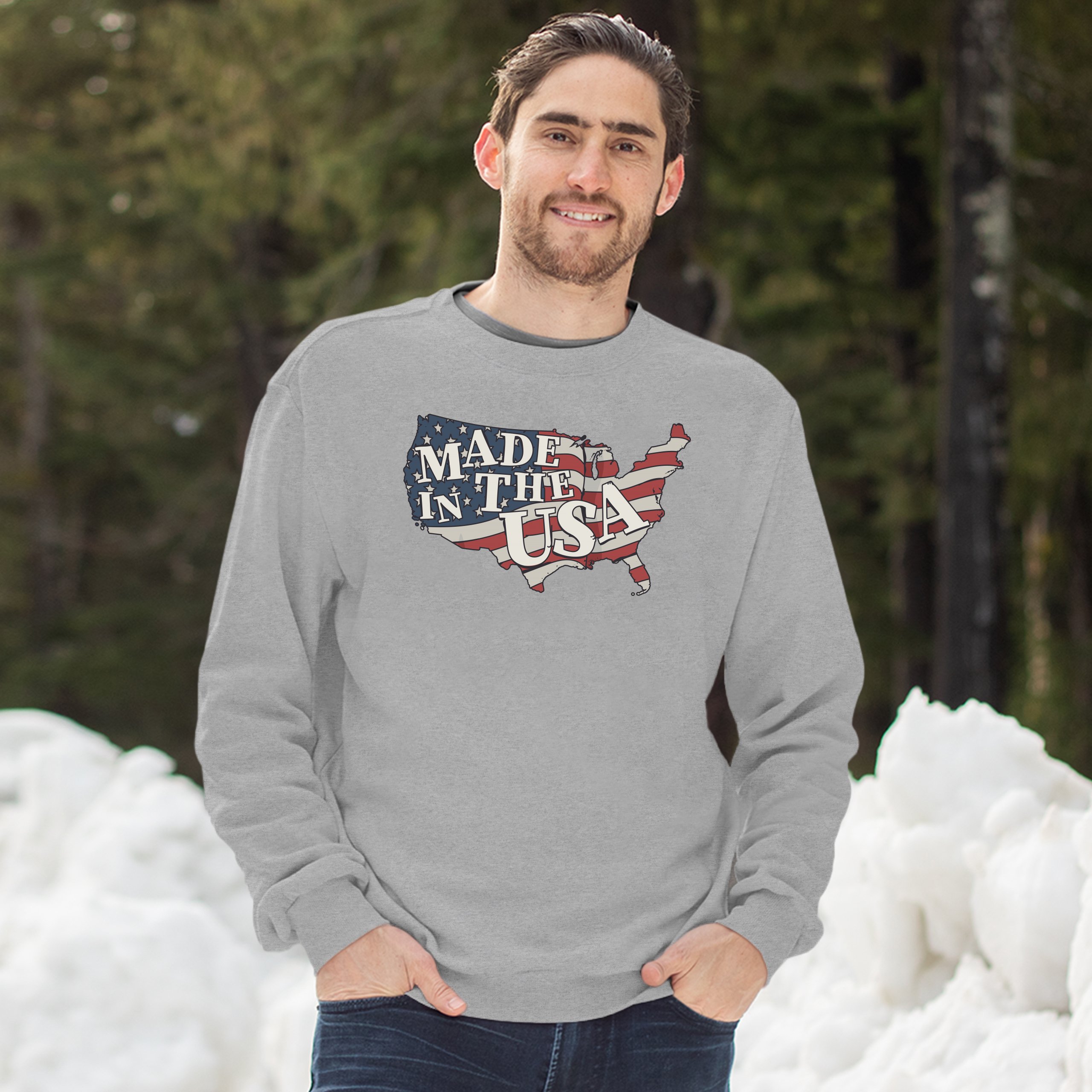Made in the USA Sweatshirt American Flag Independence Day 4th of July Crewneck - Picture 10 of 36