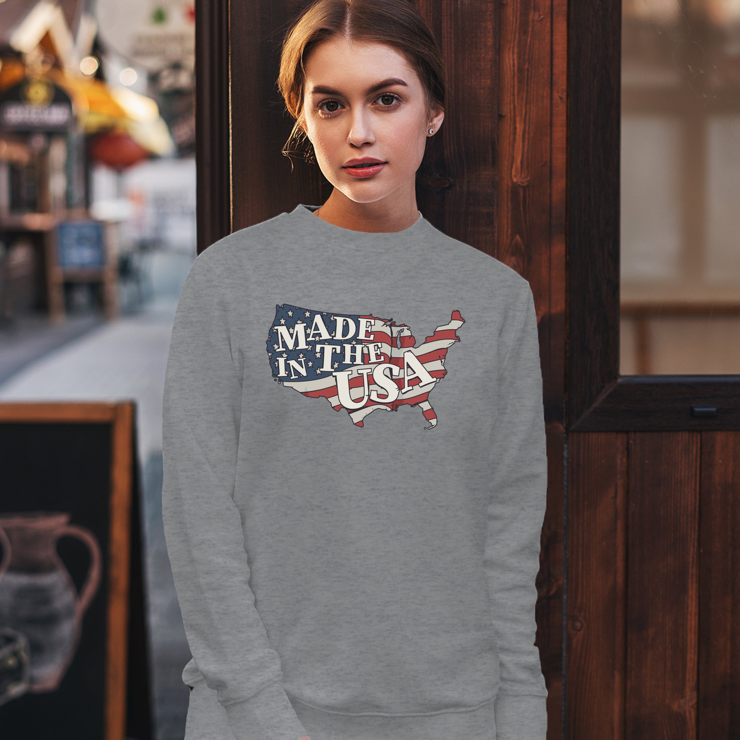 Made in the USA Sweatshirt American Flag Independence Day 4th of July Crewneck - Picture 11 of 36