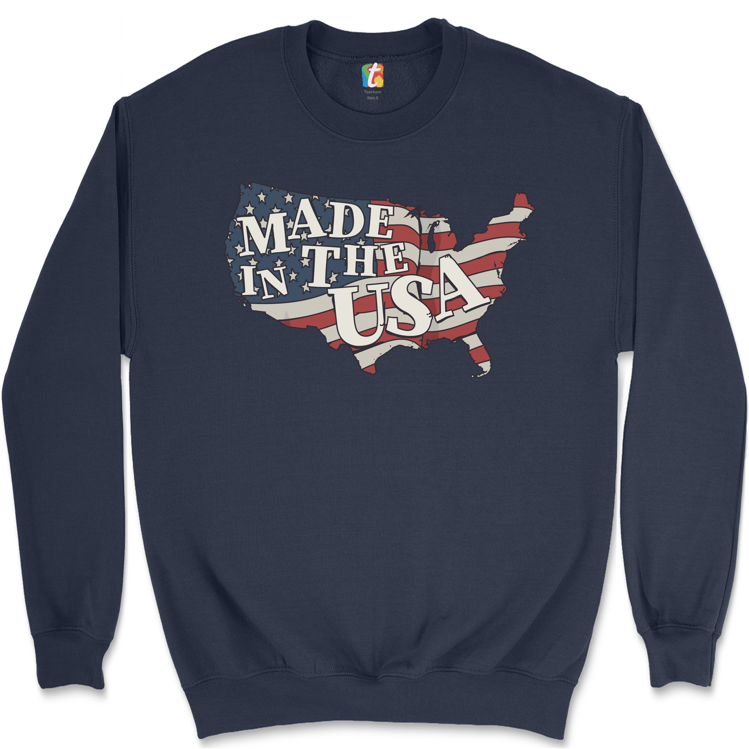Made in the USA Sweatshirt American Flag Independence Day 4th of July Crewneck - Picture 22 of 36