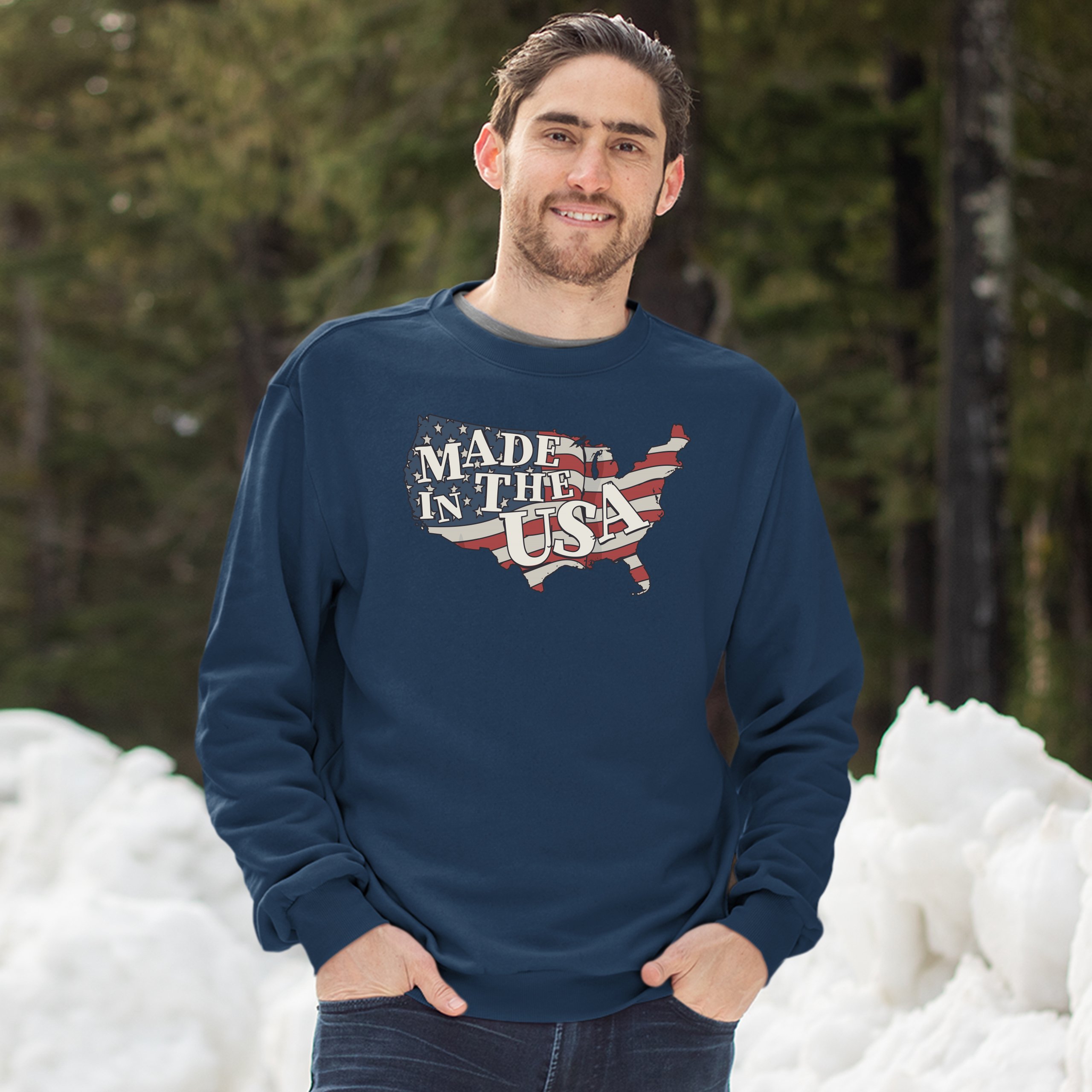 Made in the USA Sweatshirt American Flag Independence Day 4th of July Crewneck - Picture 25 of 36