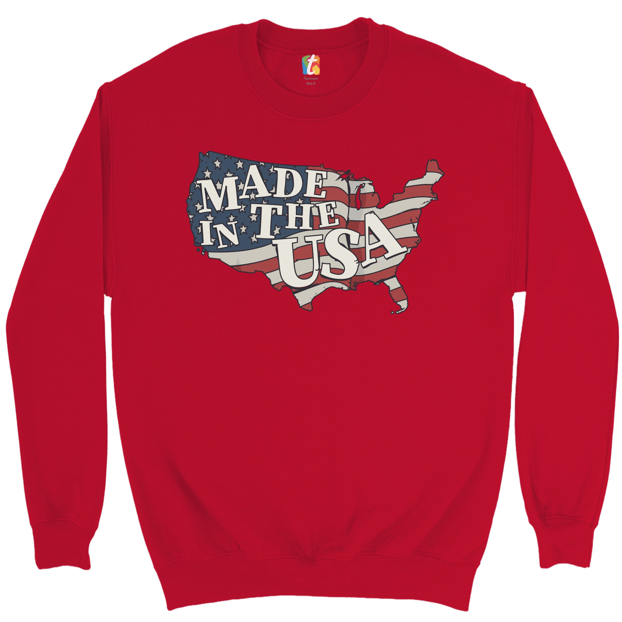 Made in the USA Sweatshirt American Flag Independence Day 4th of July Crewneck - Picture 12 of 36