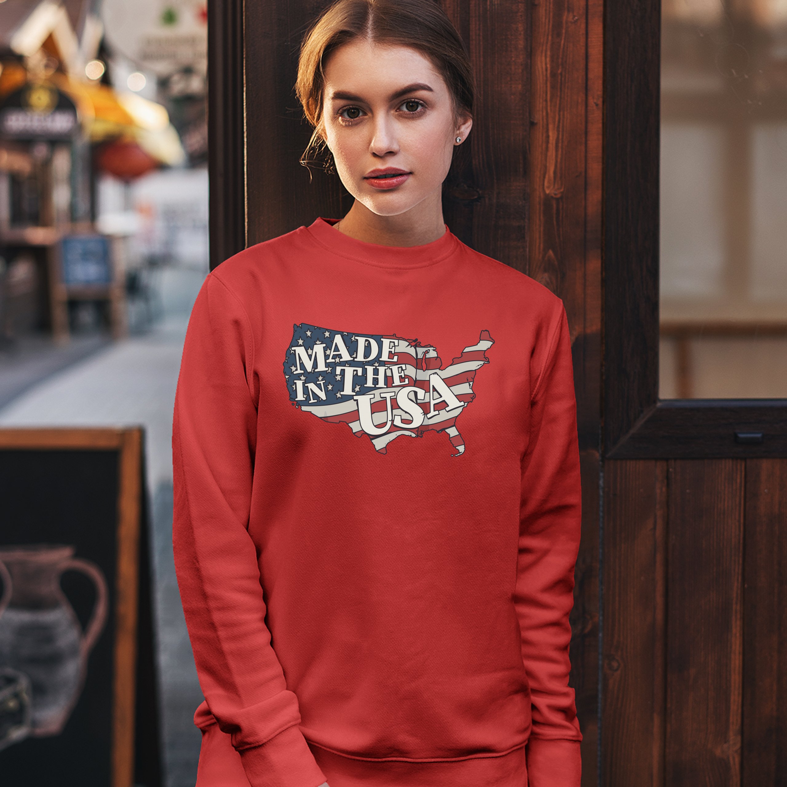 Made in the USA Sweatshirt American Flag Independence Day 4th of July Crewneck - Picture 16 of 36