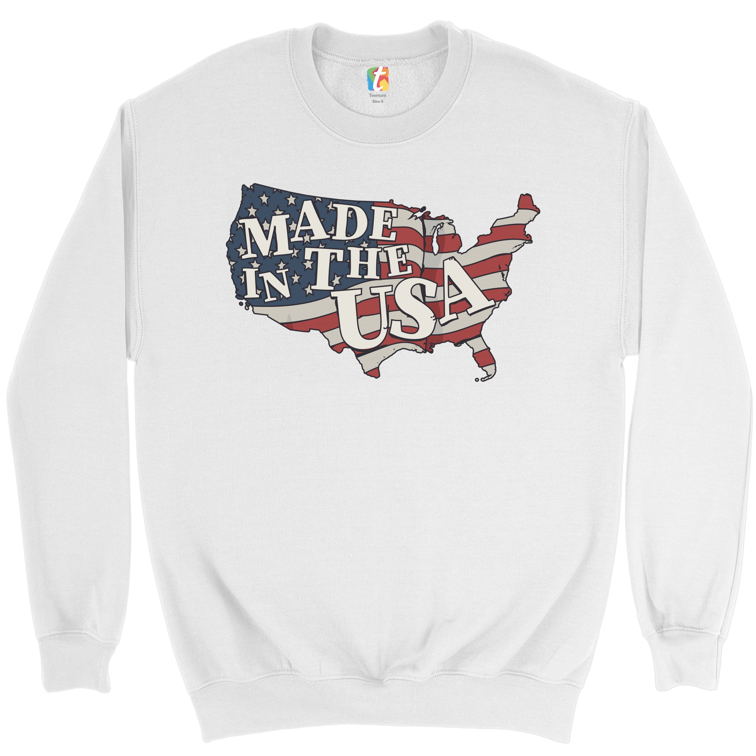 Made in the USA Sweatshirt American Flag Independence Day 4th of July Crewneck - Picture 17 of 36
