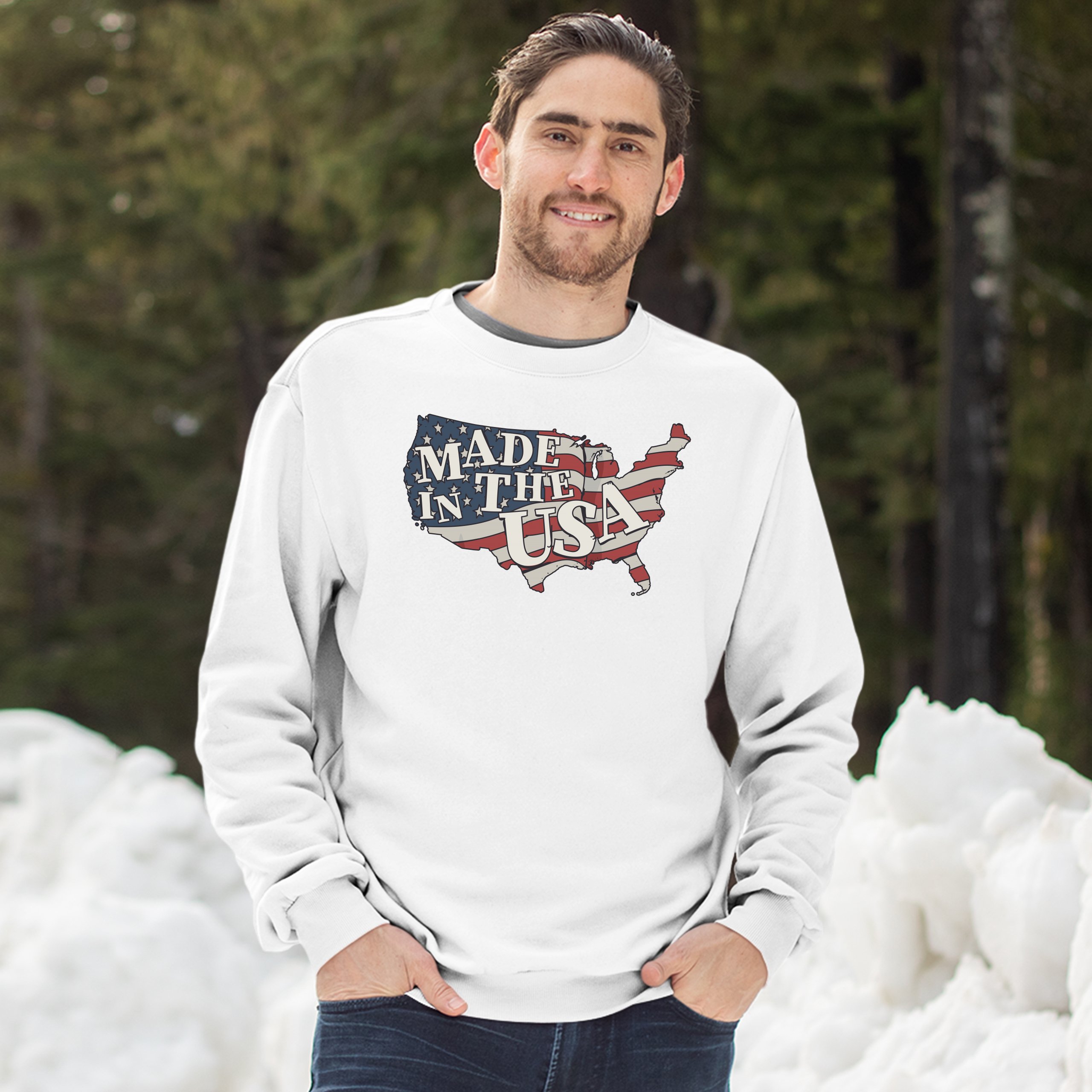 Made in the USA Sweatshirt American Flag Independence Day 4th of July Crewneck - Picture 20 of 36