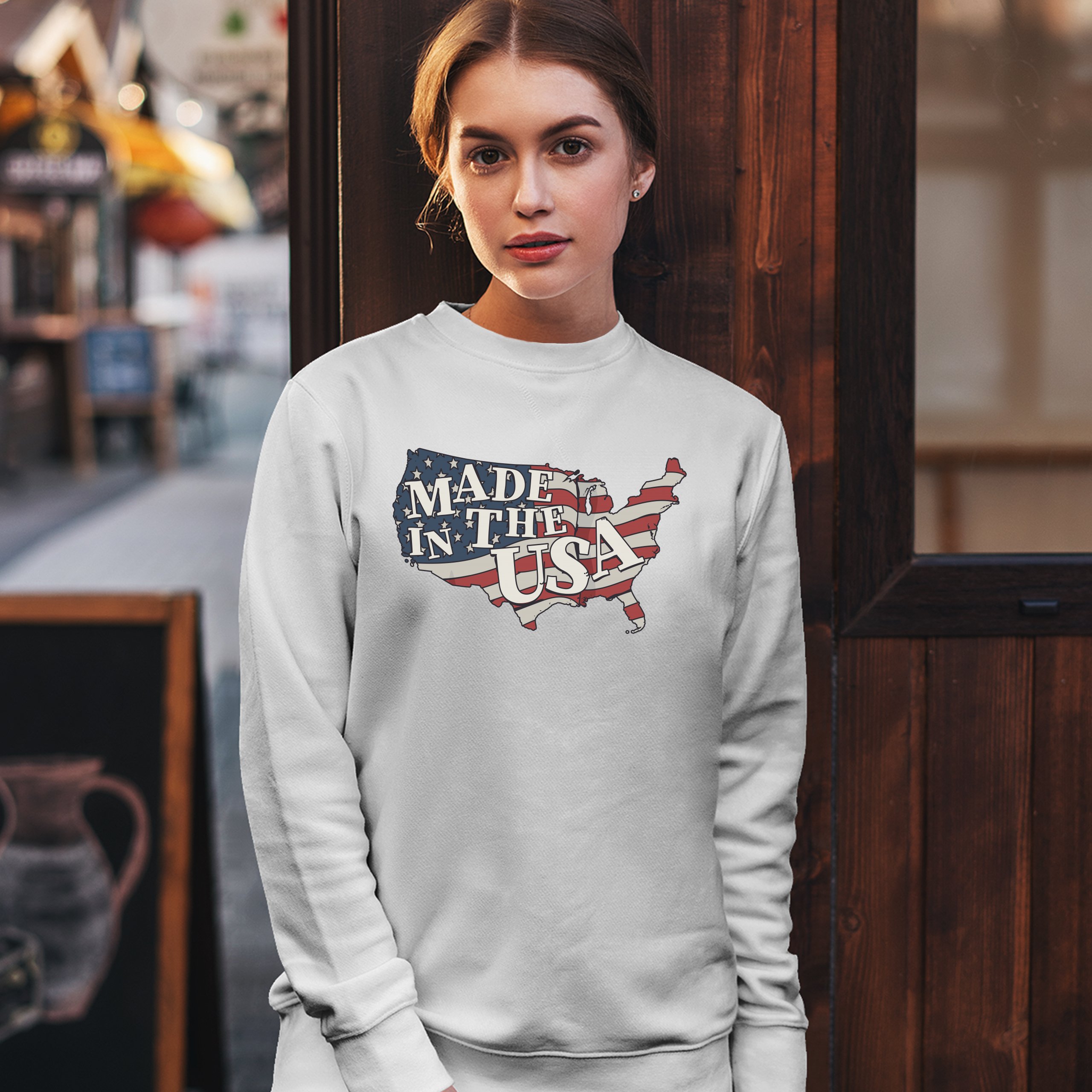 Made in the USA Sweatshirt American Flag Independence Day 4th of July Crewneck - Picture 21 of 36