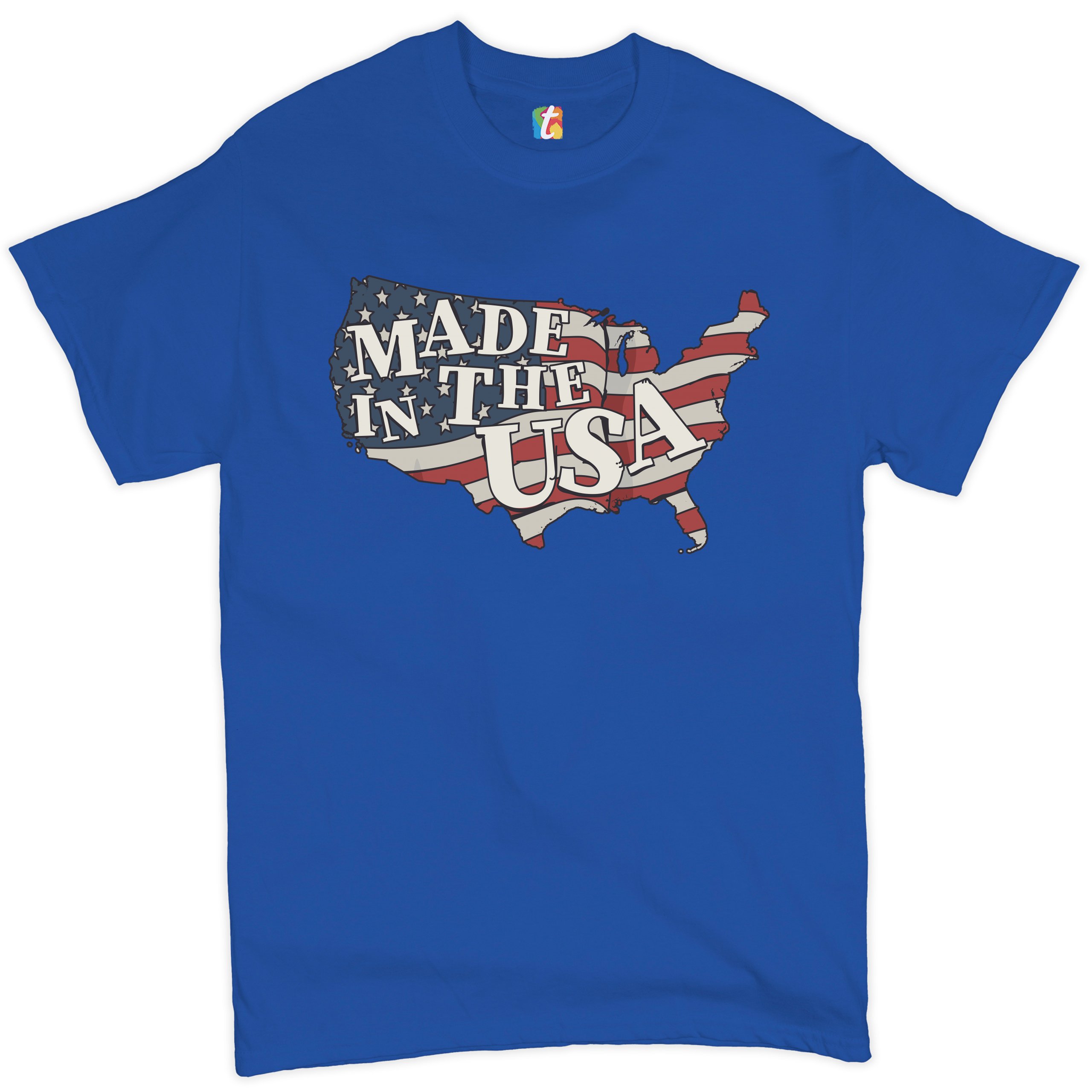 Made in the USA T-shirt American Flag Independence Day 4th of July Men's Tee - Picture 54 of 61