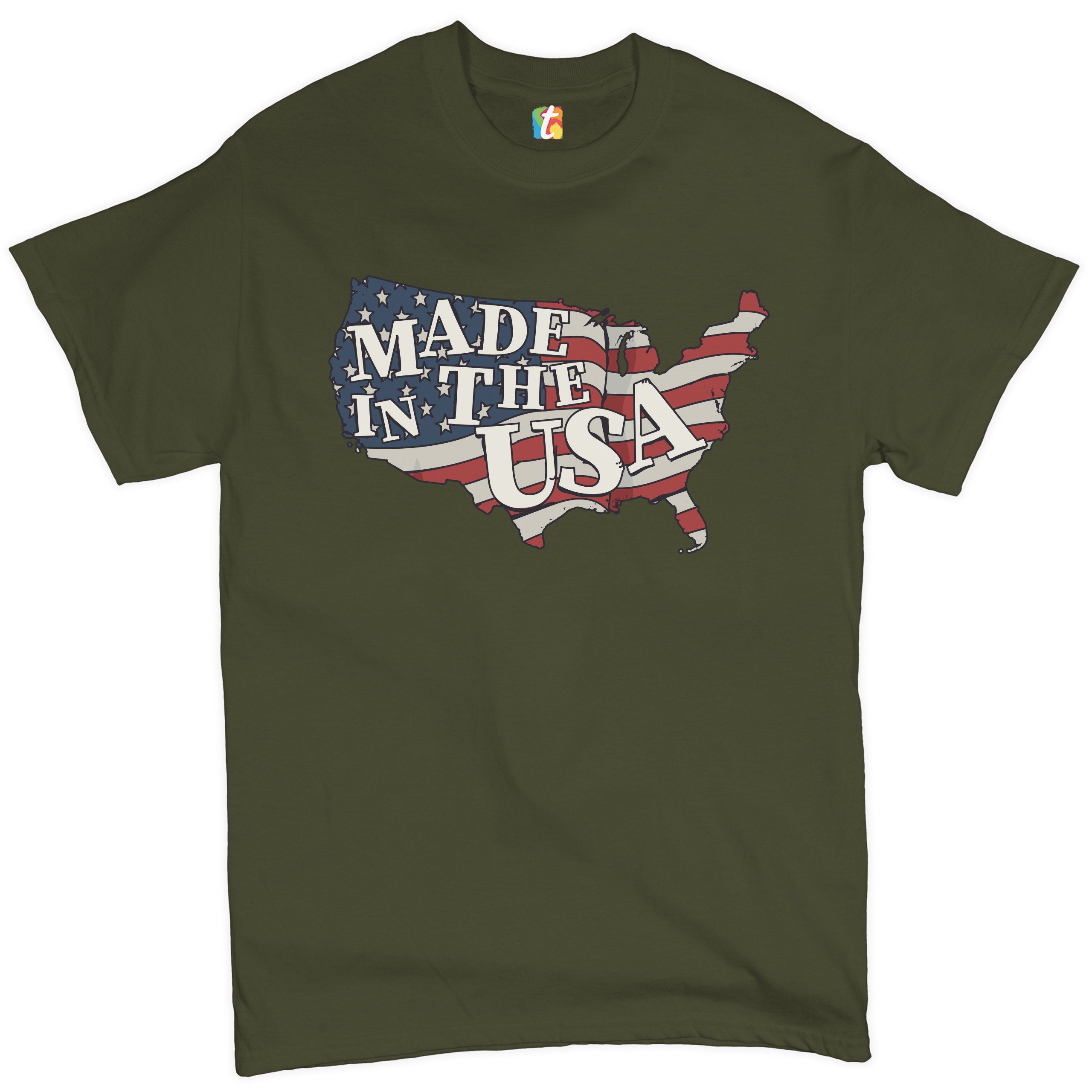 Made in the USA T-shirt American Flag Independence Day 4th of July Men's Tee - Picture 50 of 61