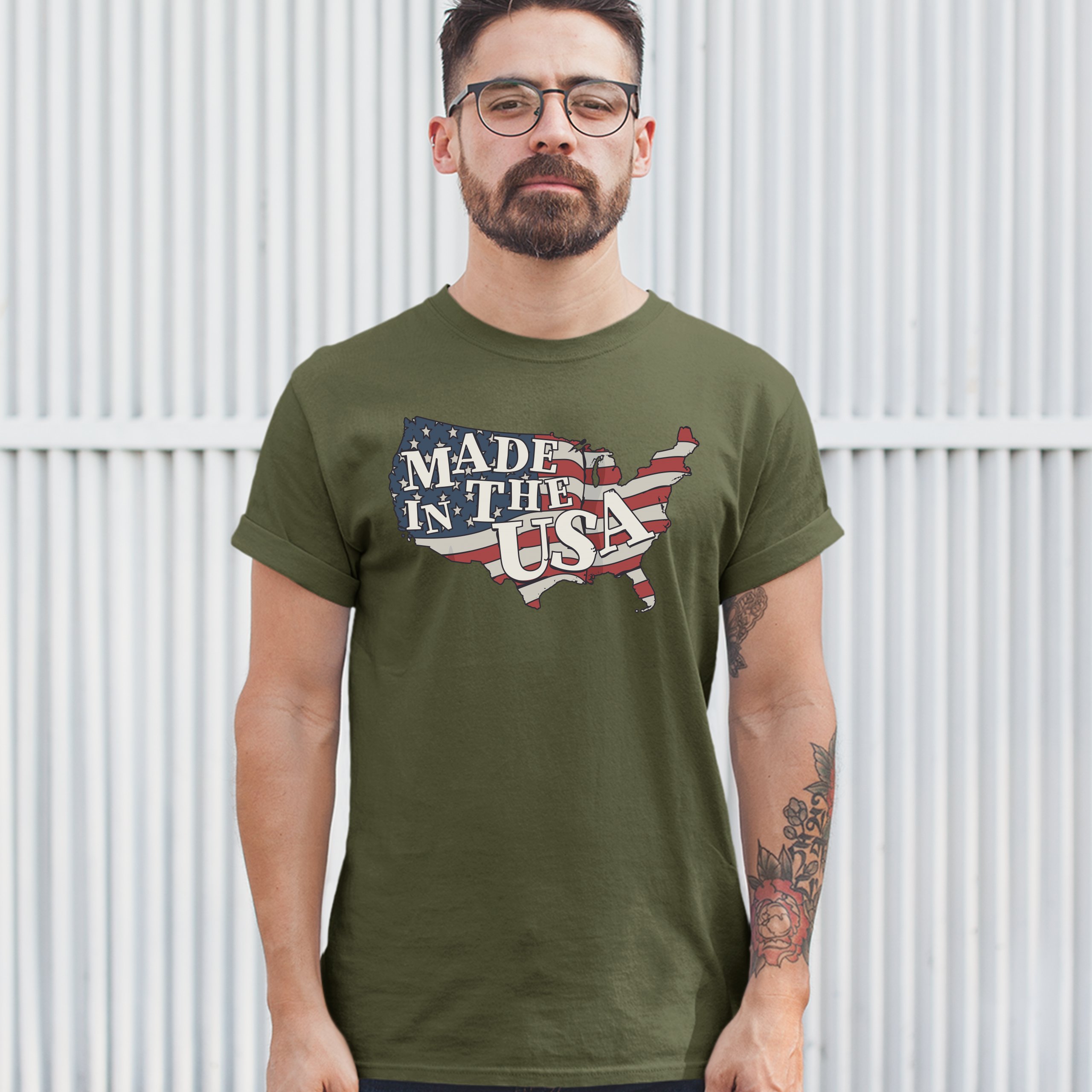 Made in the USA T-shirt American Flag Independence Day 4th of July Men's Tee - Picture 53 of 61