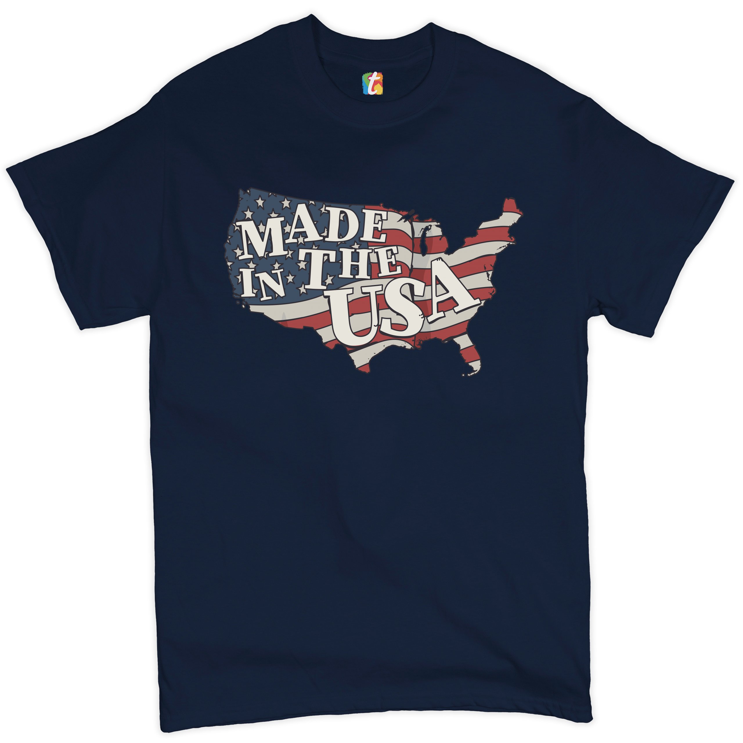 Made in the USA T-shirt American Flag Independence Day 4th of July Men's Tee - Picture 26 of 61