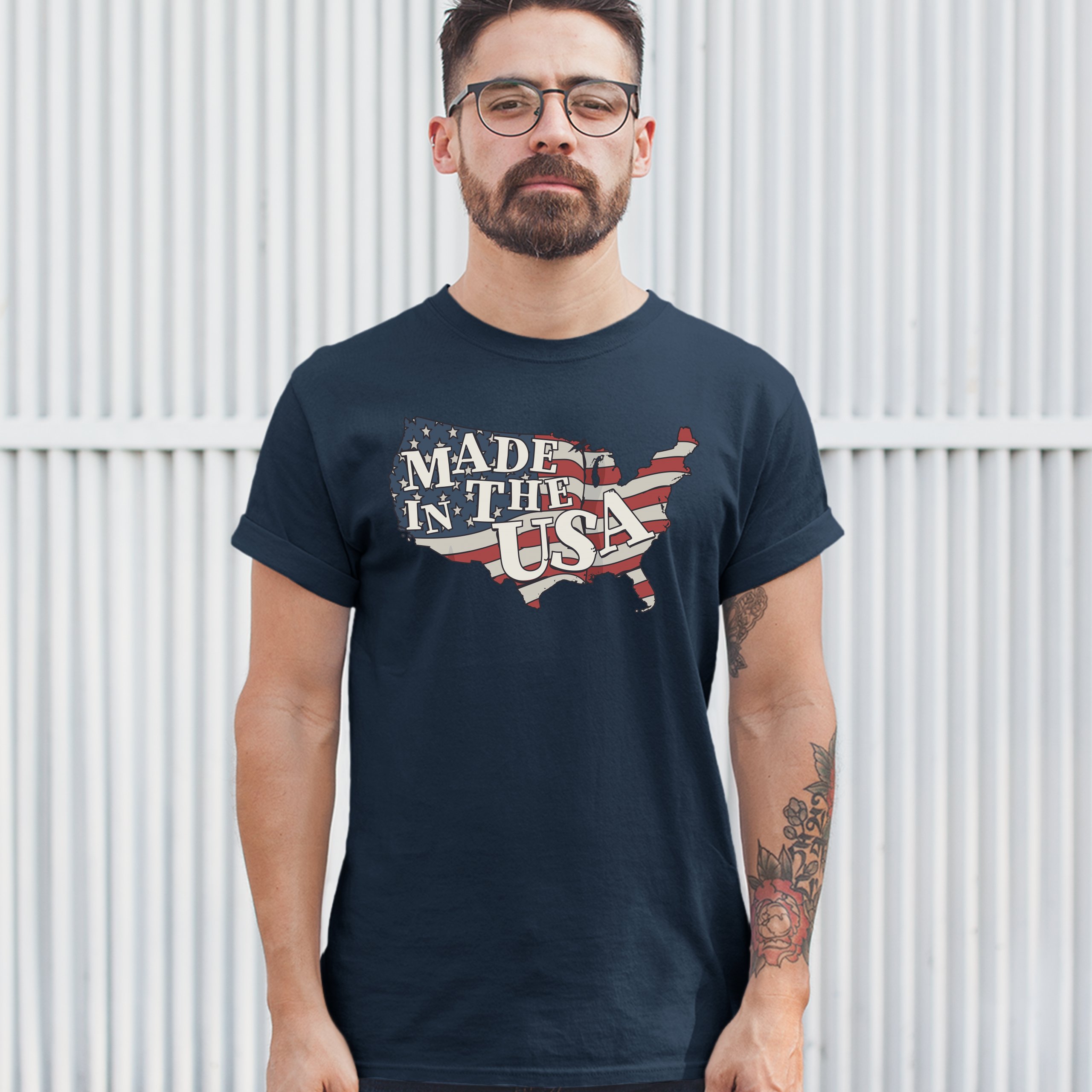 Made in the USA T-shirt American Flag Independence Day 4th of July Men's Tee - Picture 29 of 61