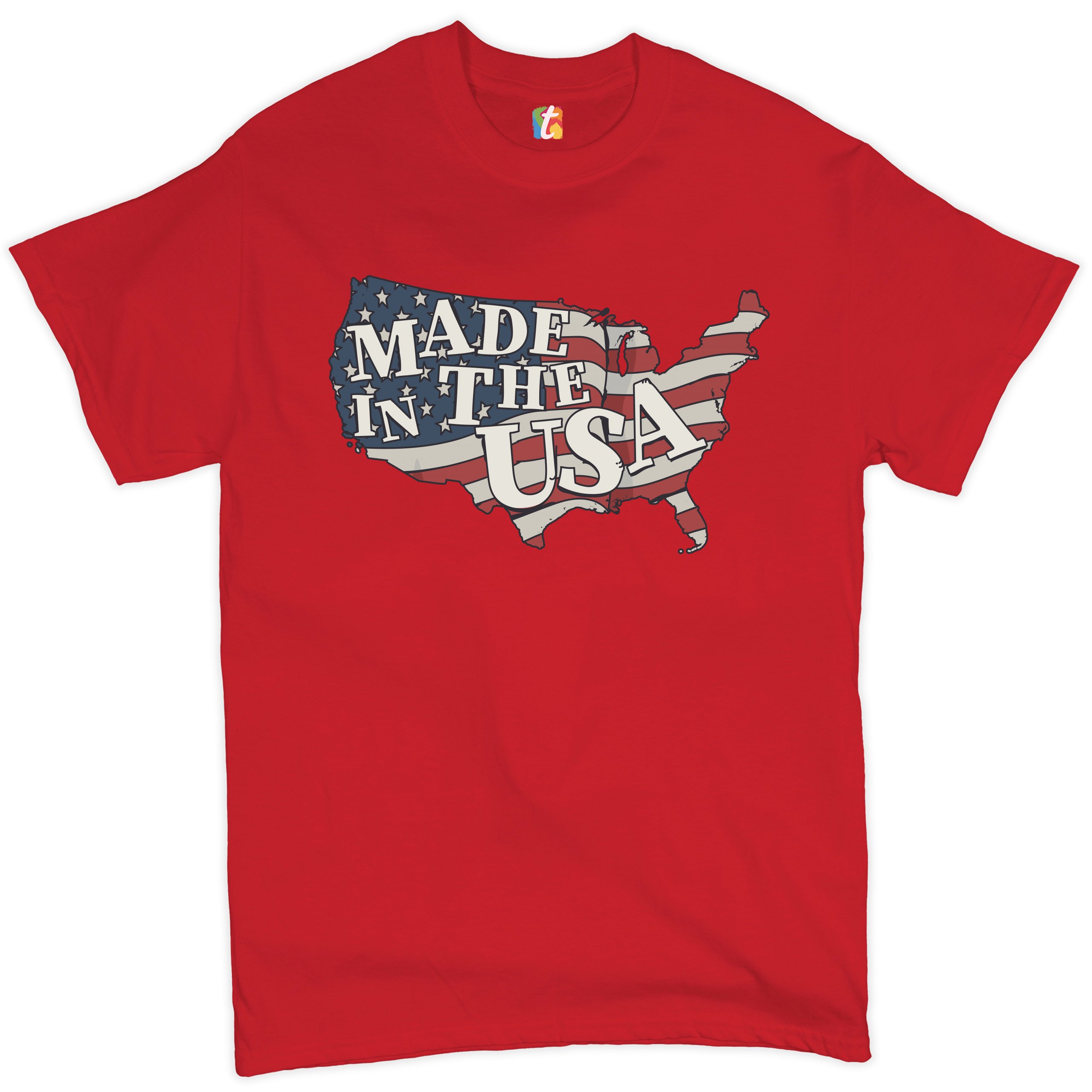 Made in the USA T-shirt American Flag Independence Day 4th of July Men's Tee - Picture 18 of 61