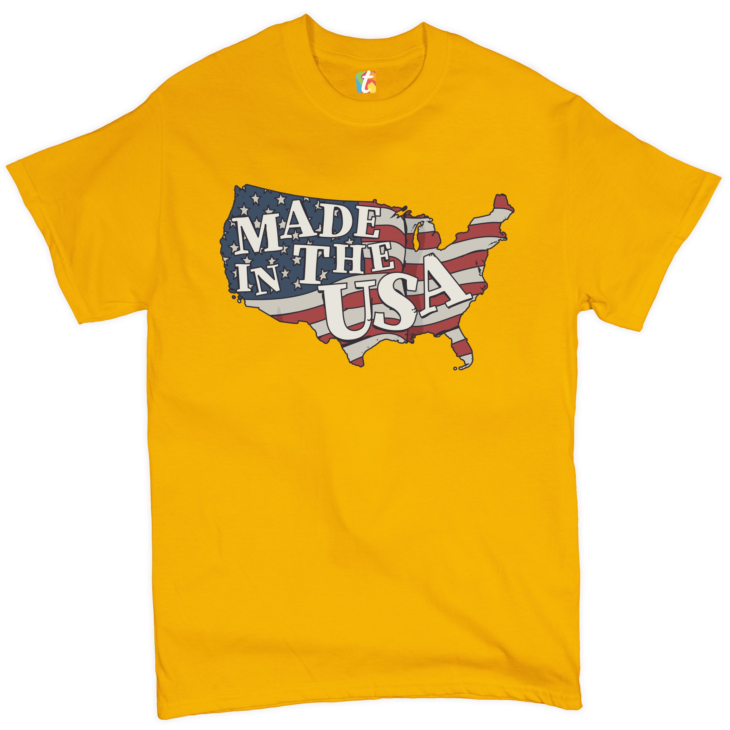 Made in the USA T-shirt American Flag Independence Day 4th of July Men's Tee - Picture 58 of 61