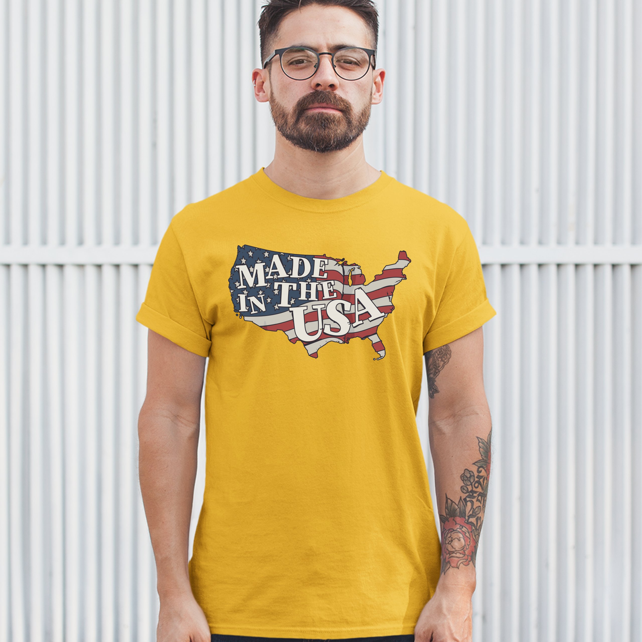 Made in the USA T-shirt American Flag Independence Day 4th of July Men's Tee - Picture 61 of 61