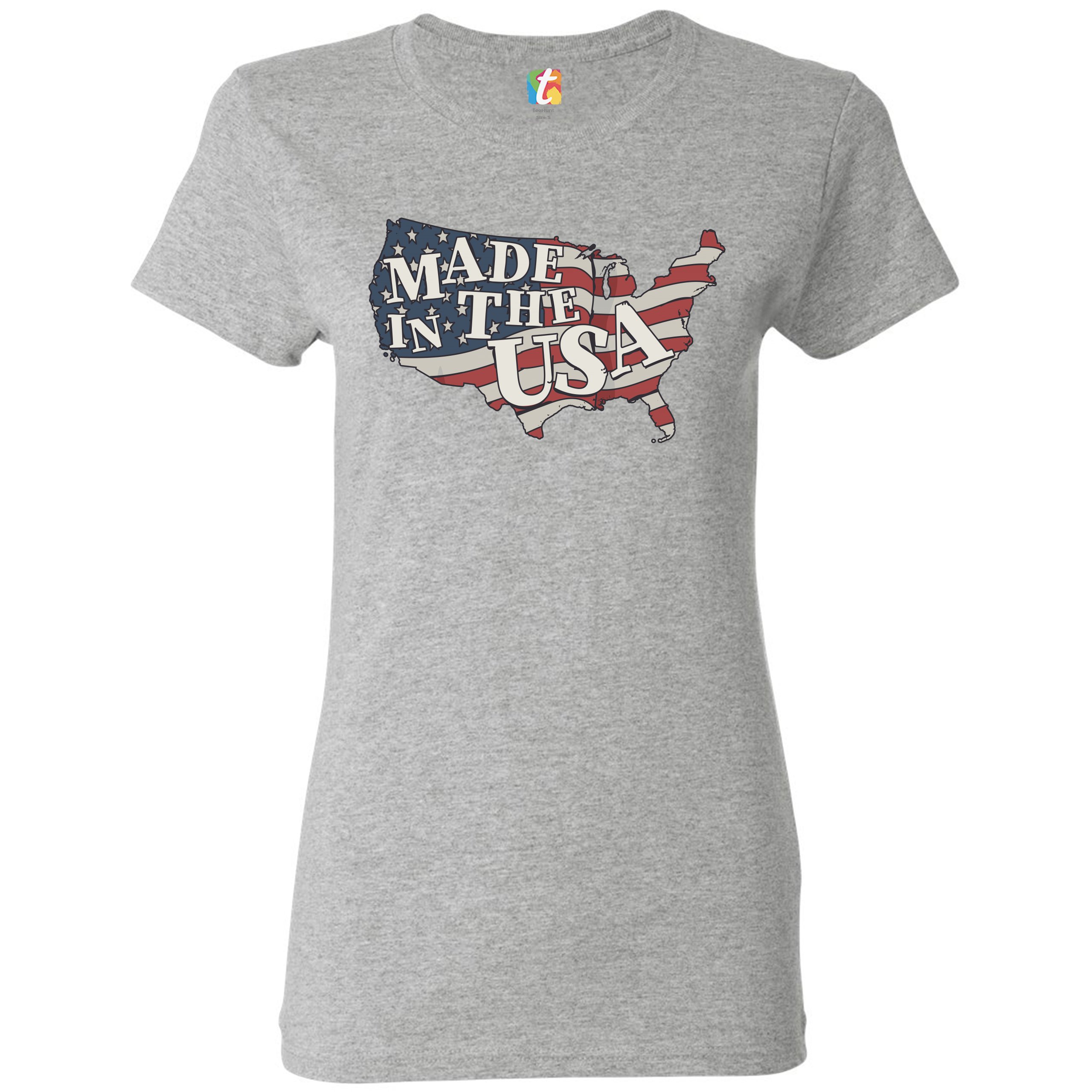 Made in the USA T-Shirt American Flag Independence Day 4th of July Women's Tee - Picture 7 of 25