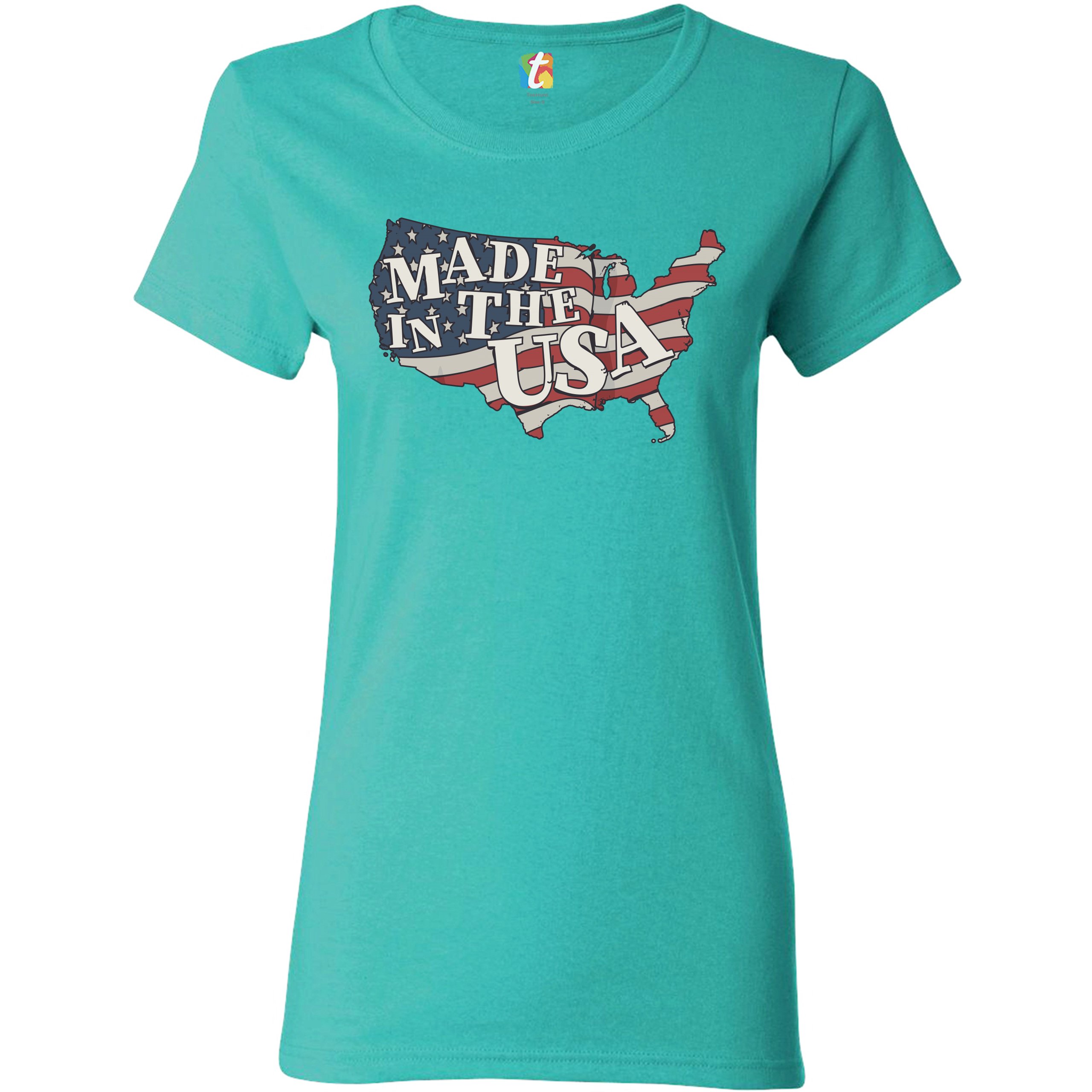 Made in the USA T-Shirt American Flag Independence Day 4th of July Women's Tee - Picture 19 of 25