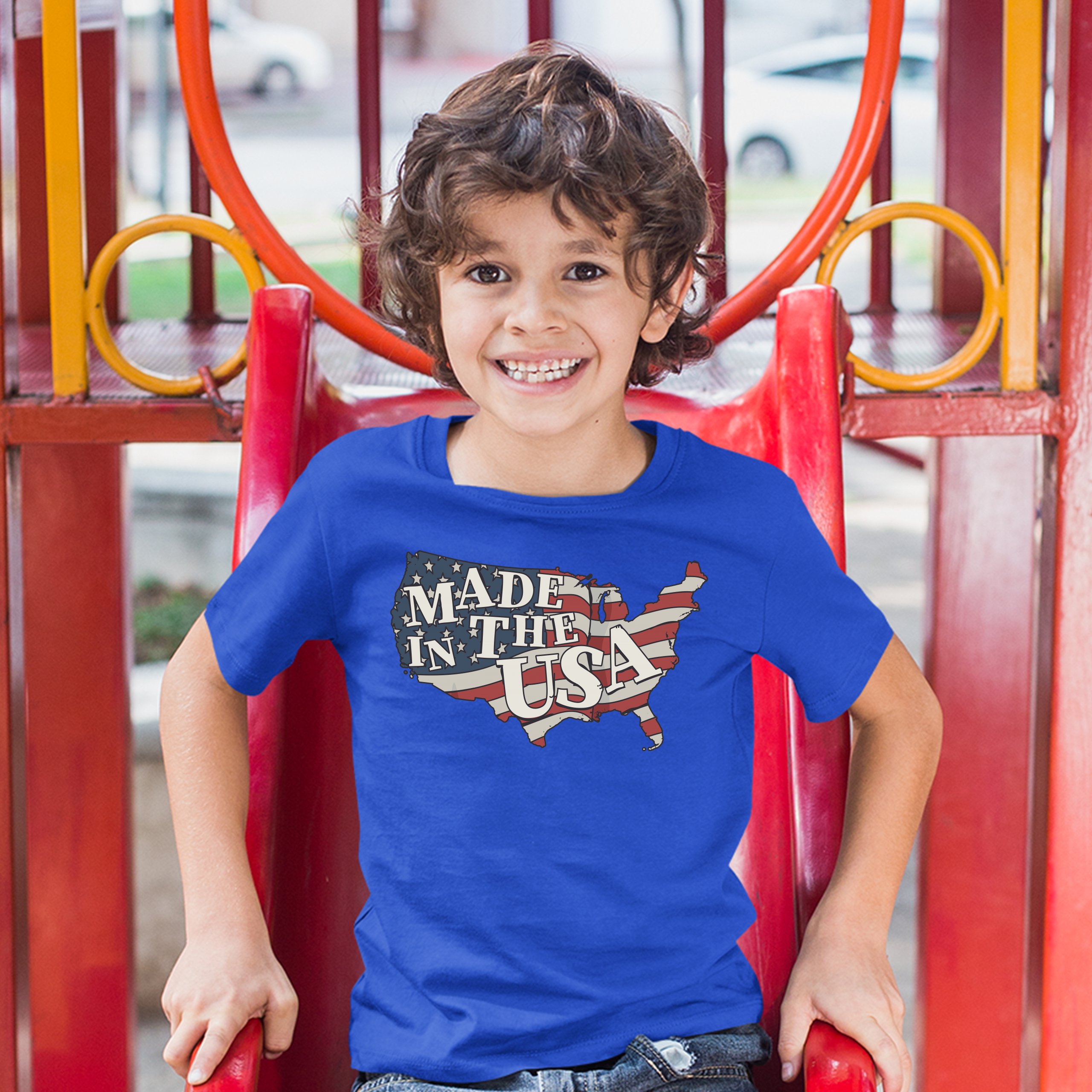Camiseta Juvenil Hecha en los EE. UU. Bandera Americana Día de la Independencia 4 de Julio Niños - Imagen 25 de 29