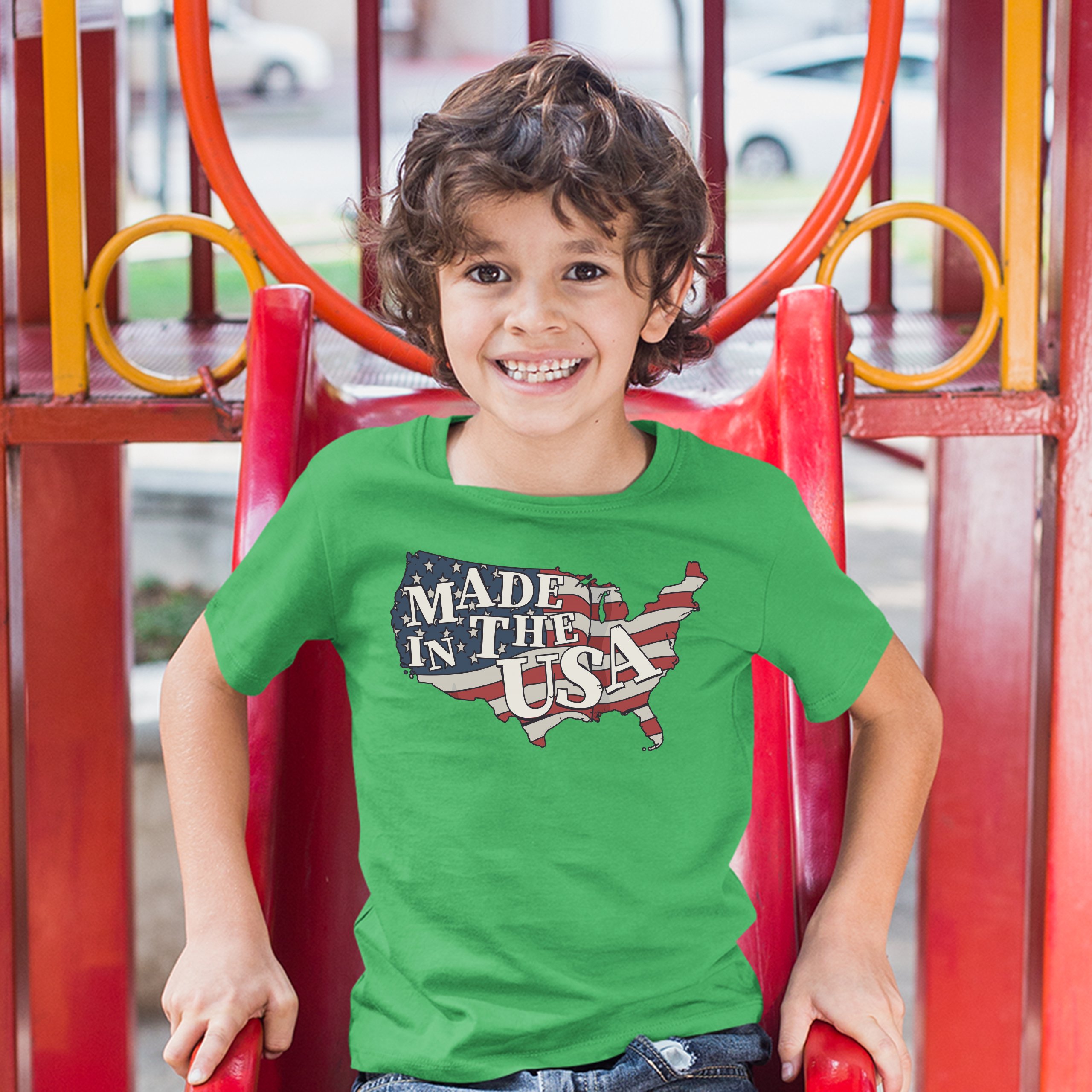Camiseta Juvenil Hecha en los EE. UU. Bandera Americana Día de la Independencia 4 de Julio Niños - Imagen 21 de 29