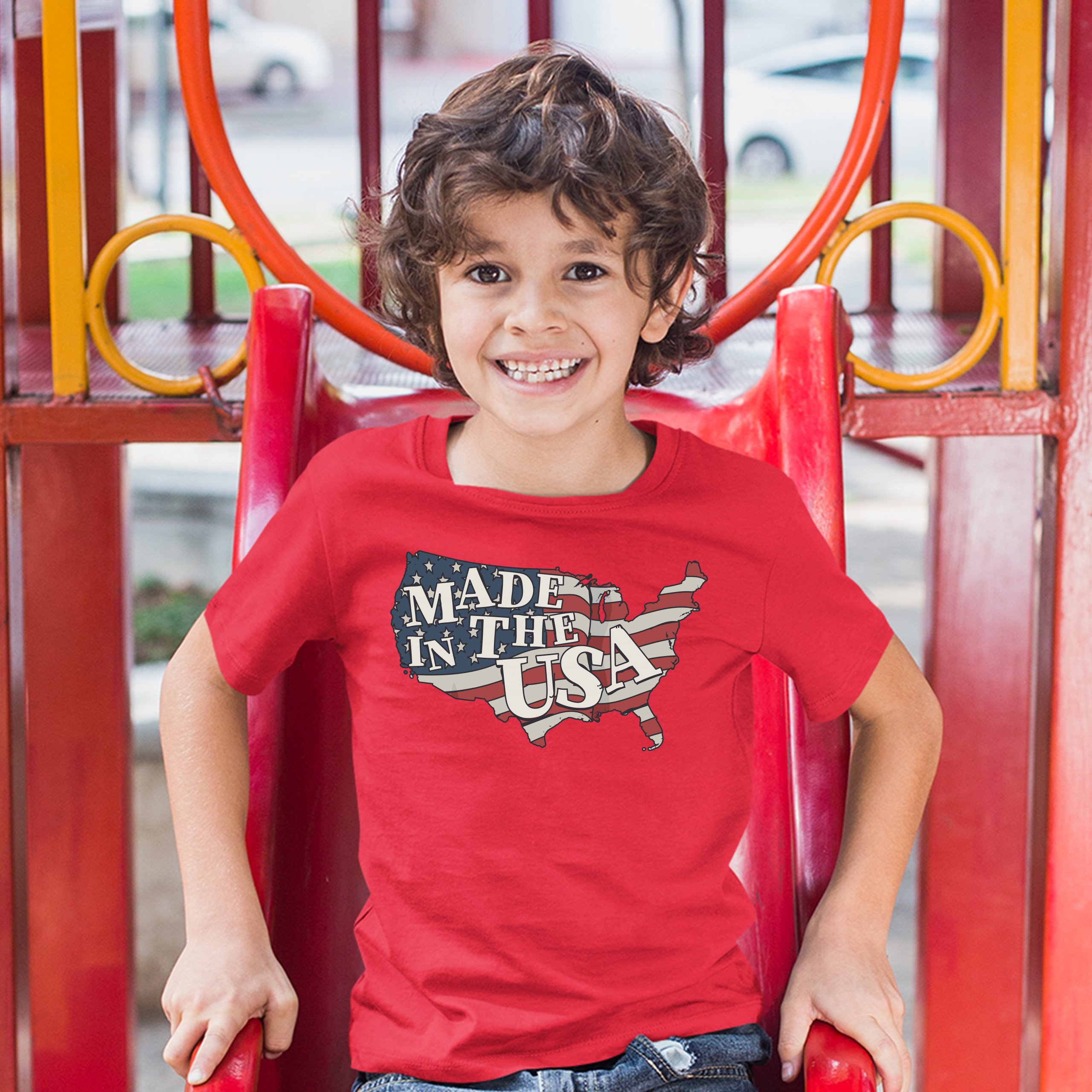 Camiseta Juvenil Hecha en los EE. UU. Bandera Americana Día de la Independencia 4 de Julio Niños - Imagen 13 de 29